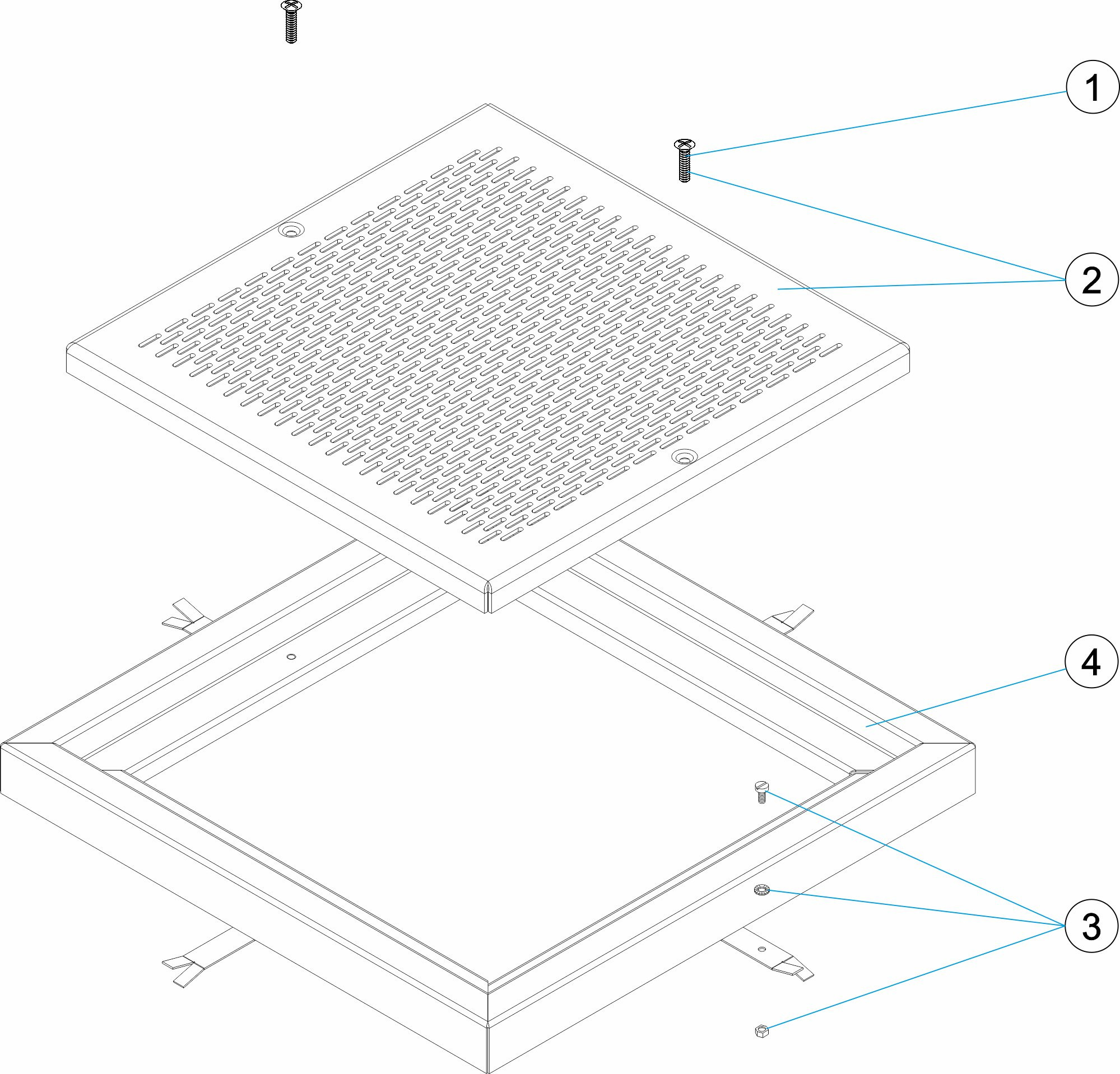 Pièces détachées pour Grille de de BDF carrée inox 304