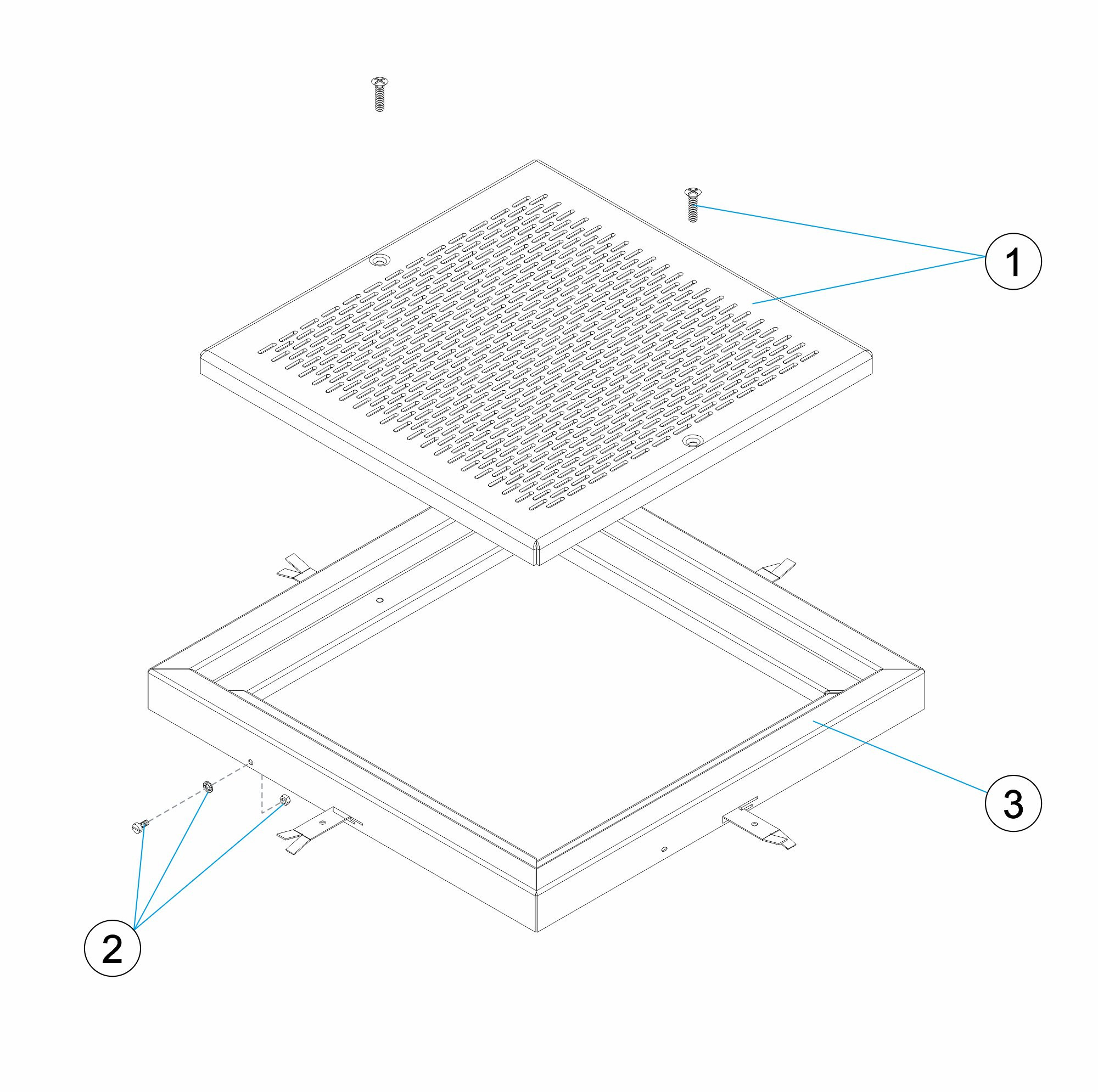Pièces détachées pour Grille de de BDF carrée inox 316