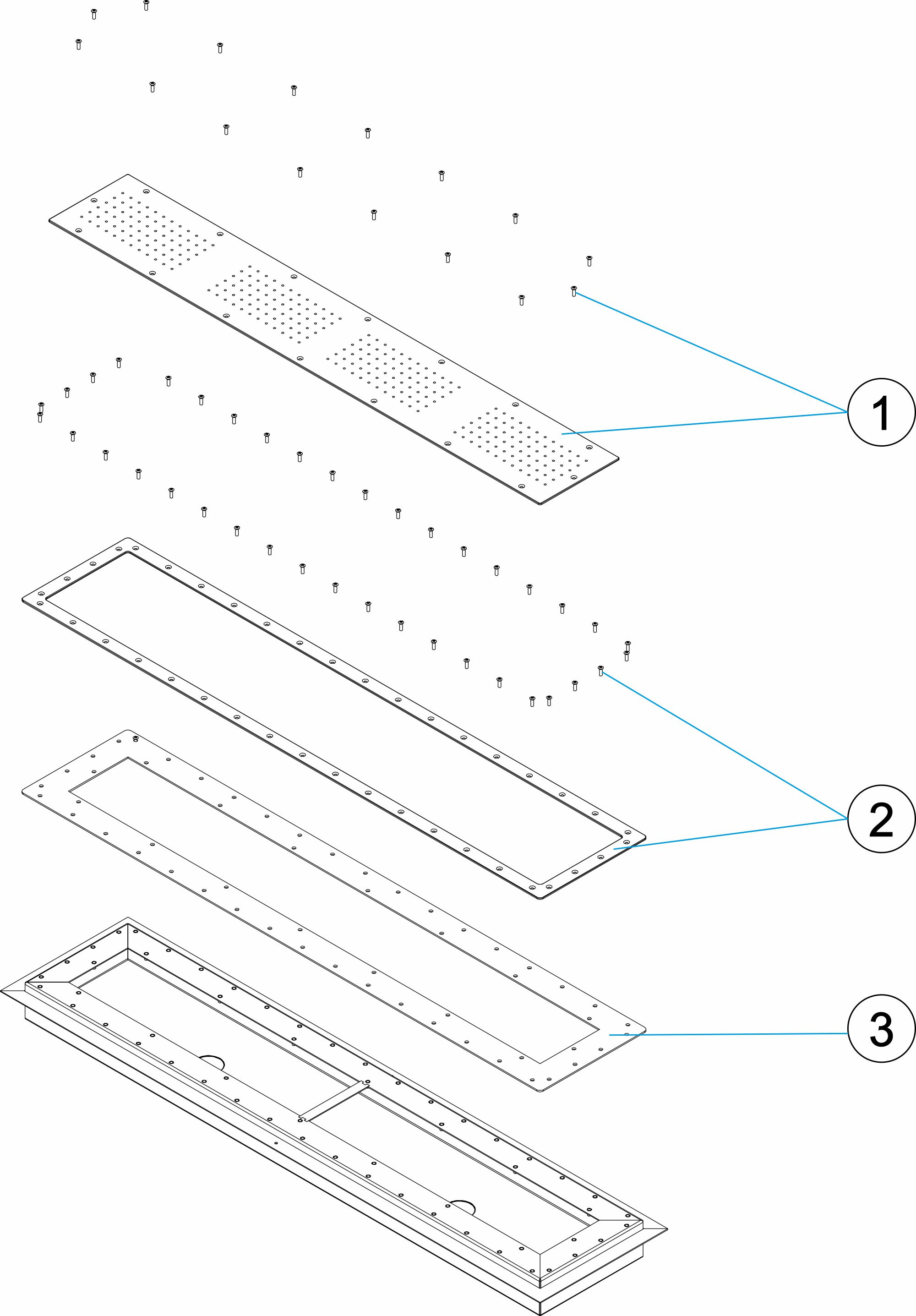 Pièces détachées pour Grille hydromassage LINER 1200mm