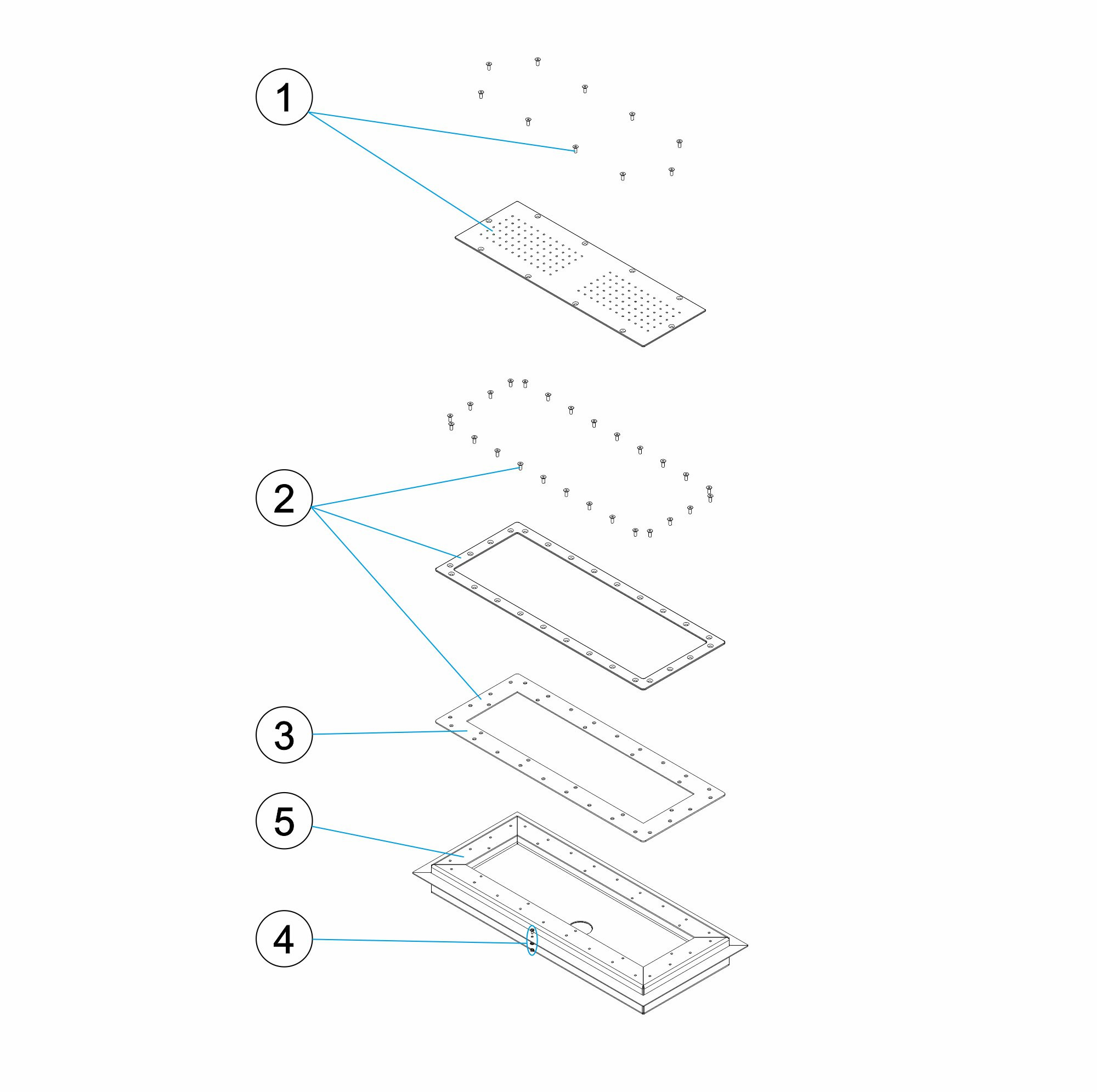 Pièces détachées pour Grille hydromassage LINER 600mm