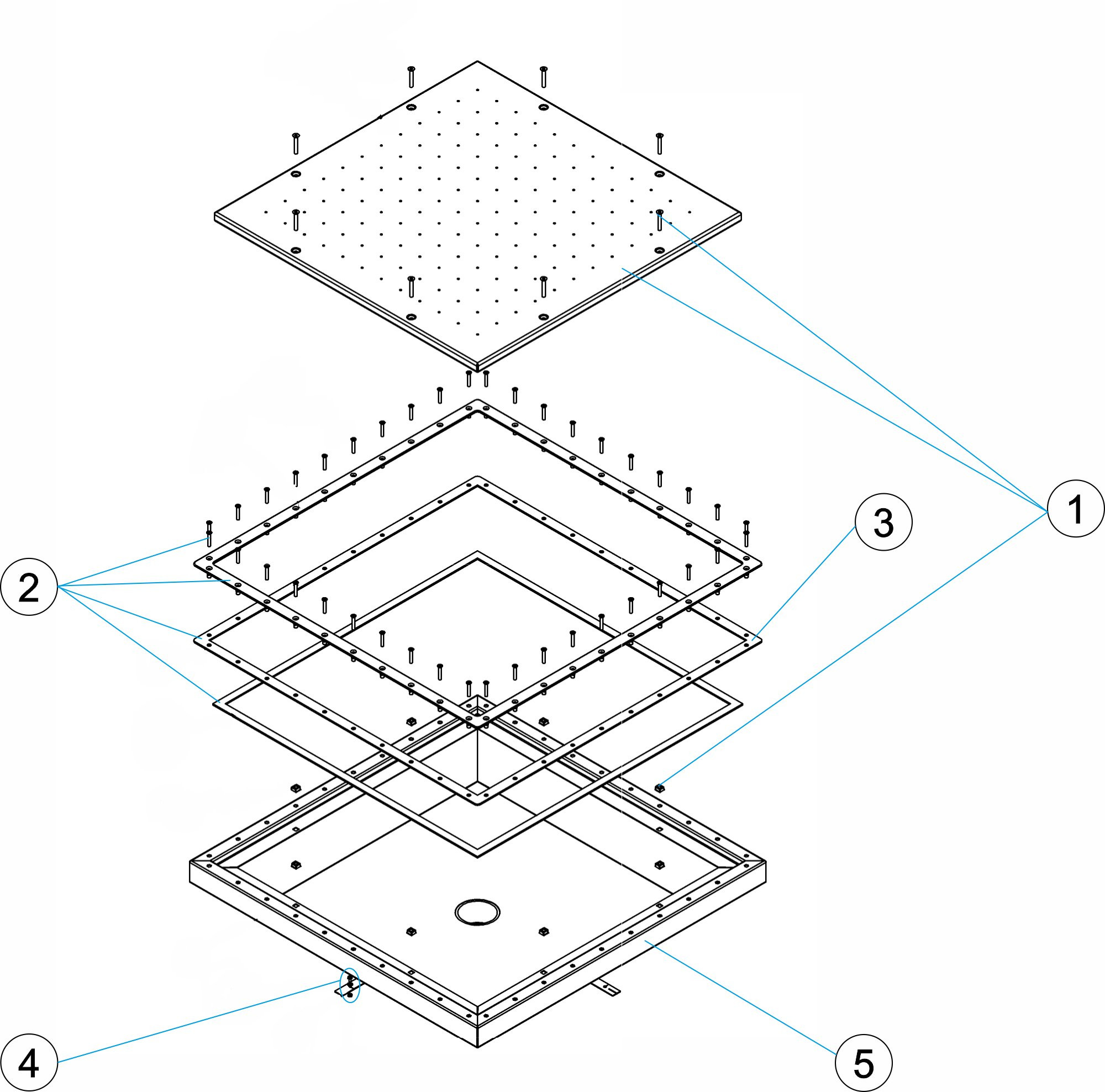 Pièces détachées pour Grille hydromassage LINER 750mm