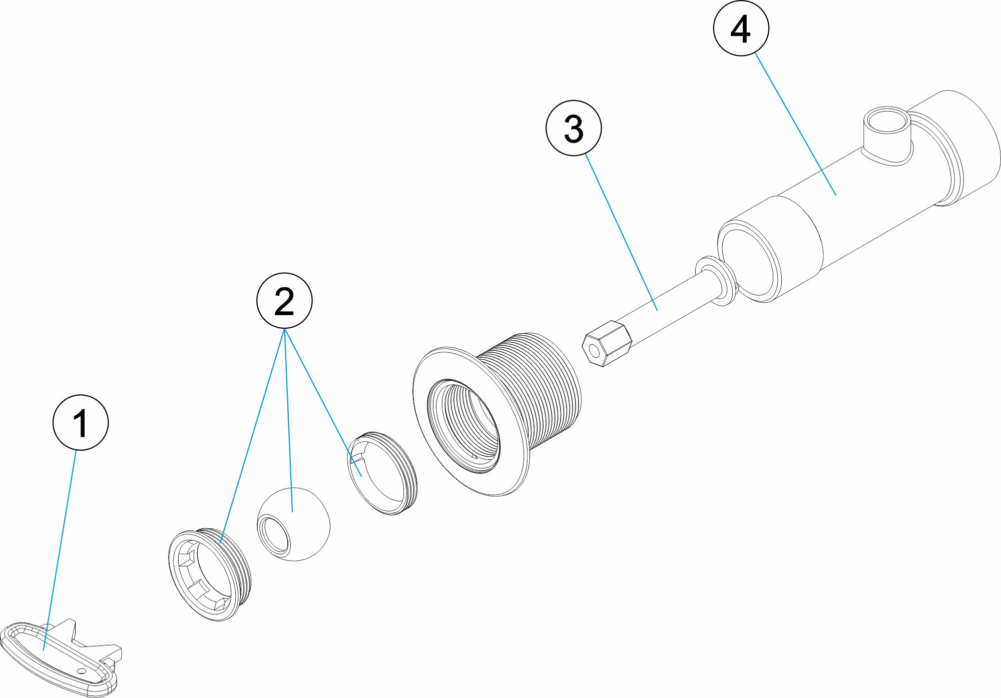 Pièces détachées pour Jet massage L-169 - 254 m/m BETON
