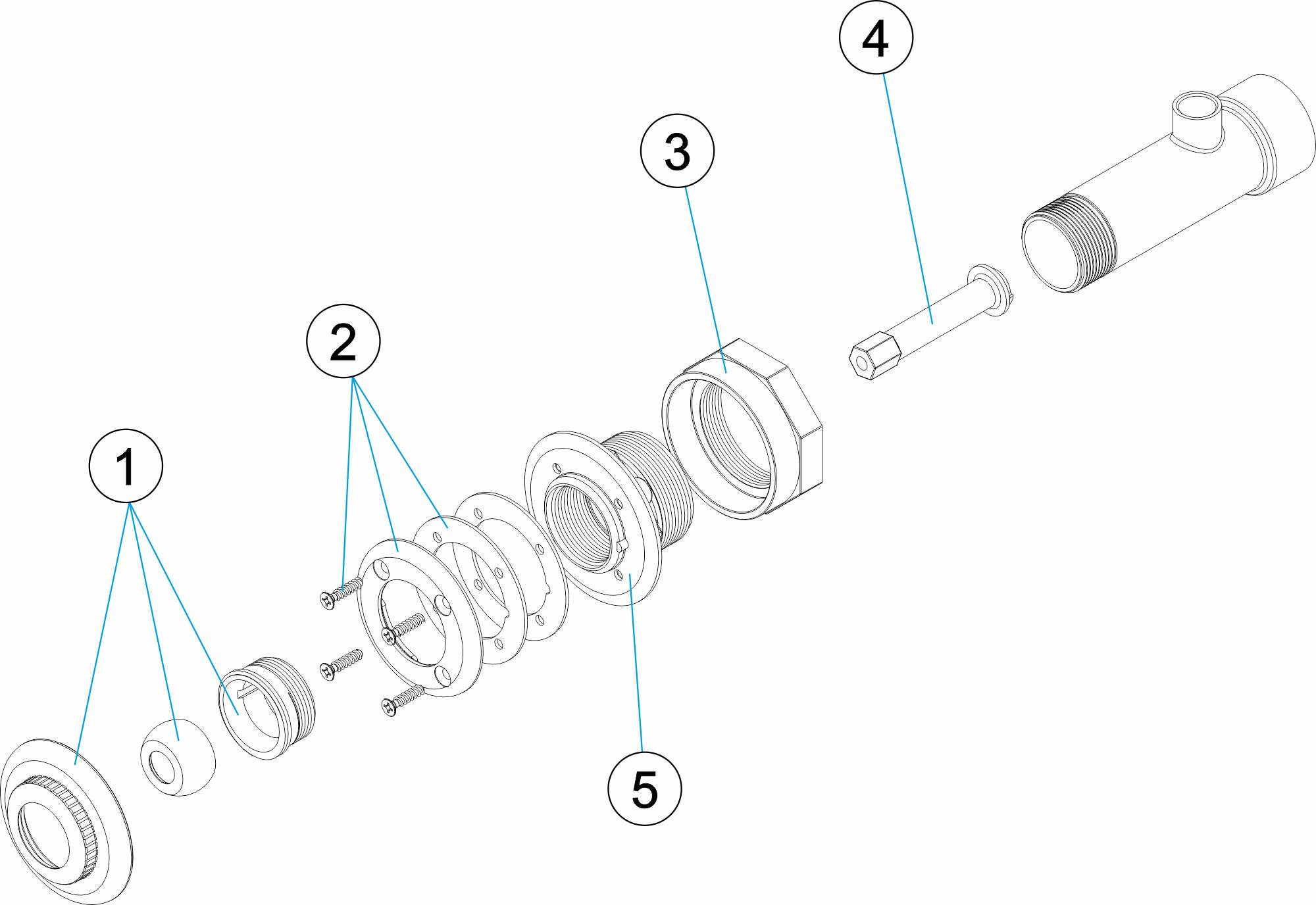 Pièces détachées pour Jet massage L-169 - 254 m/m PRÉFABRIQUÉ/LINER
