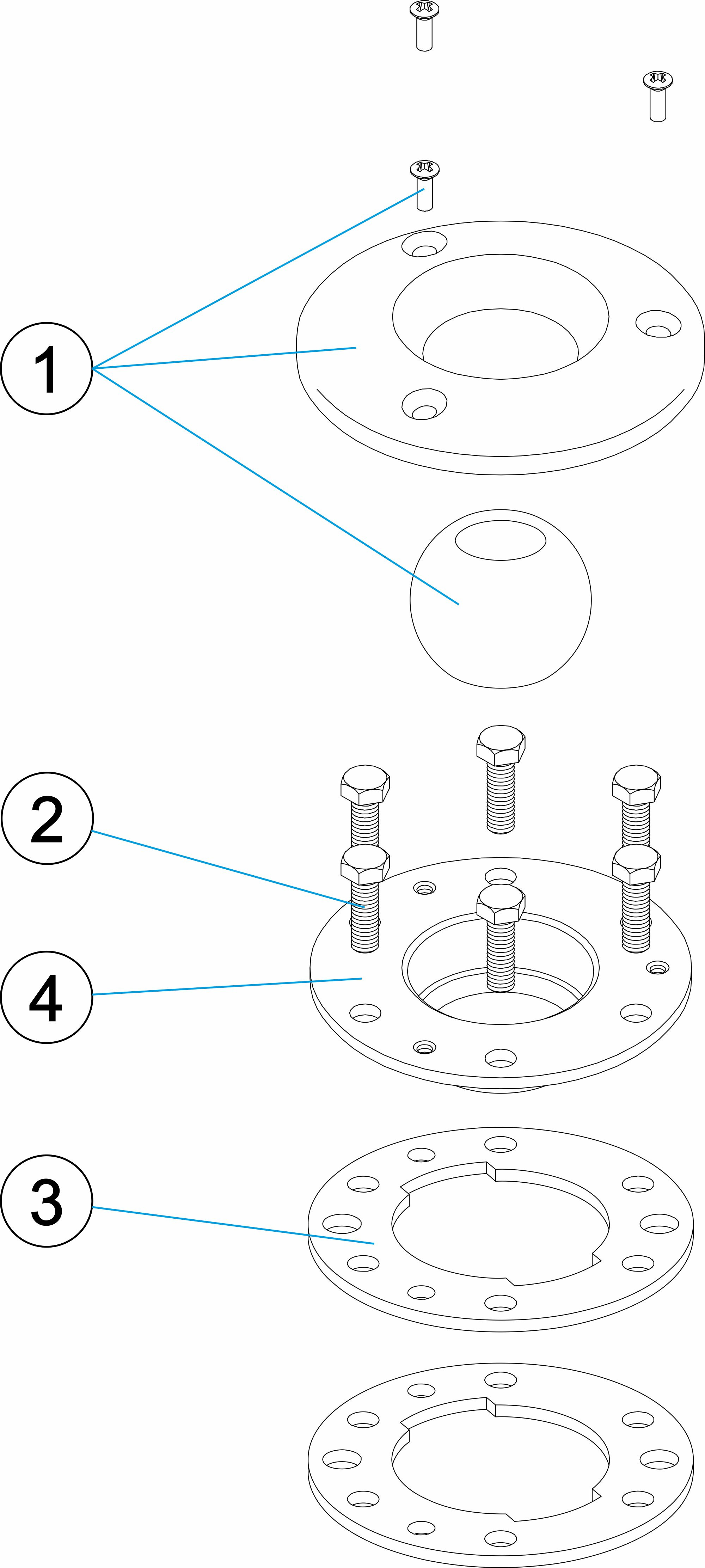 Pièces détachées pour Kit bride de buse de refoulement inox