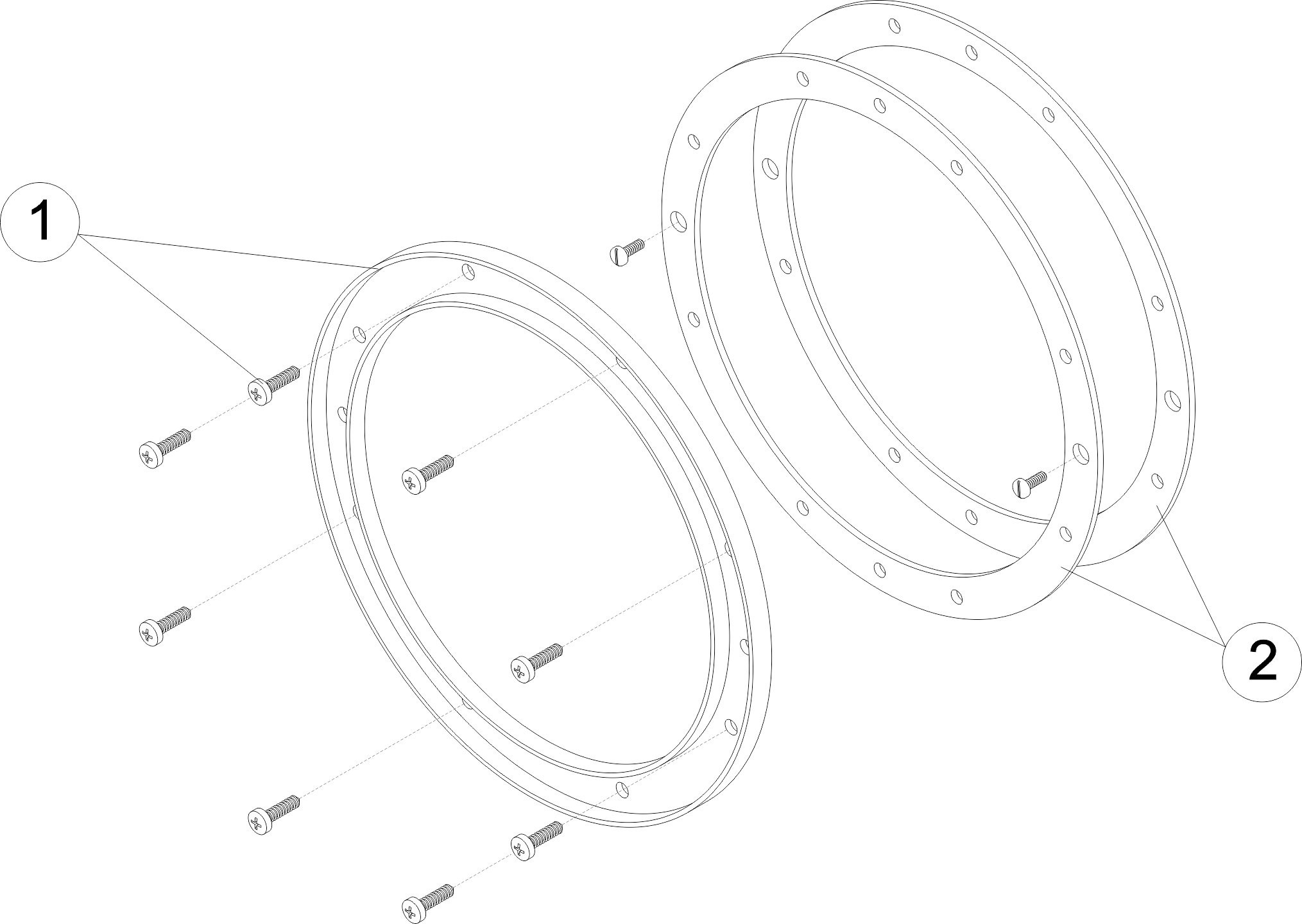 Pièces détachées pour Kit bride inox de projecteur