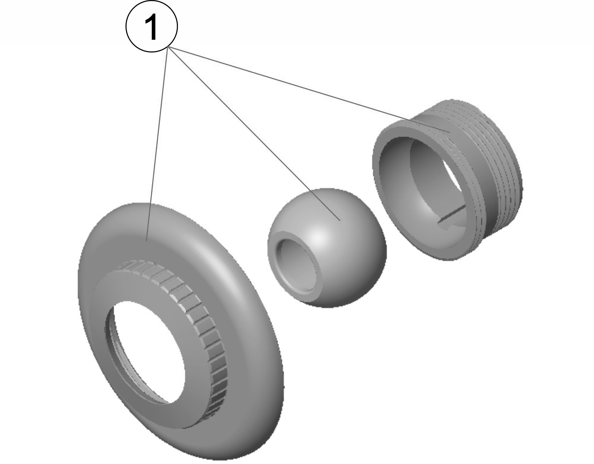 Pièces détachées pour Kit d'enjoliveur de buse de refoulement 1/2"