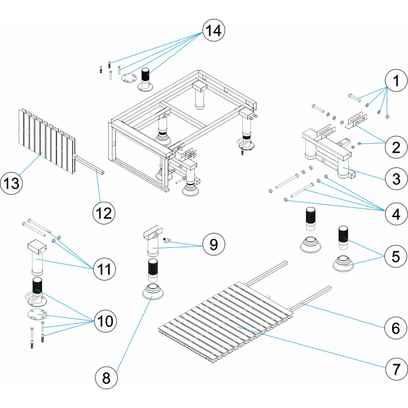 Pièces détachées pour Module de banc droite