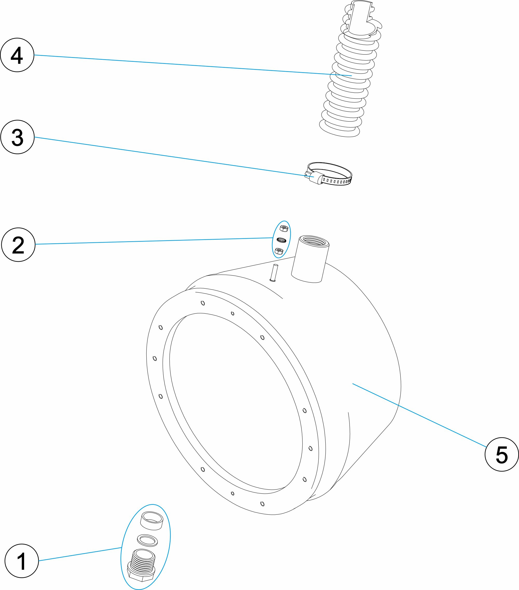 Pièces détachées pour Niche de projecteur Ø 250 à 295
