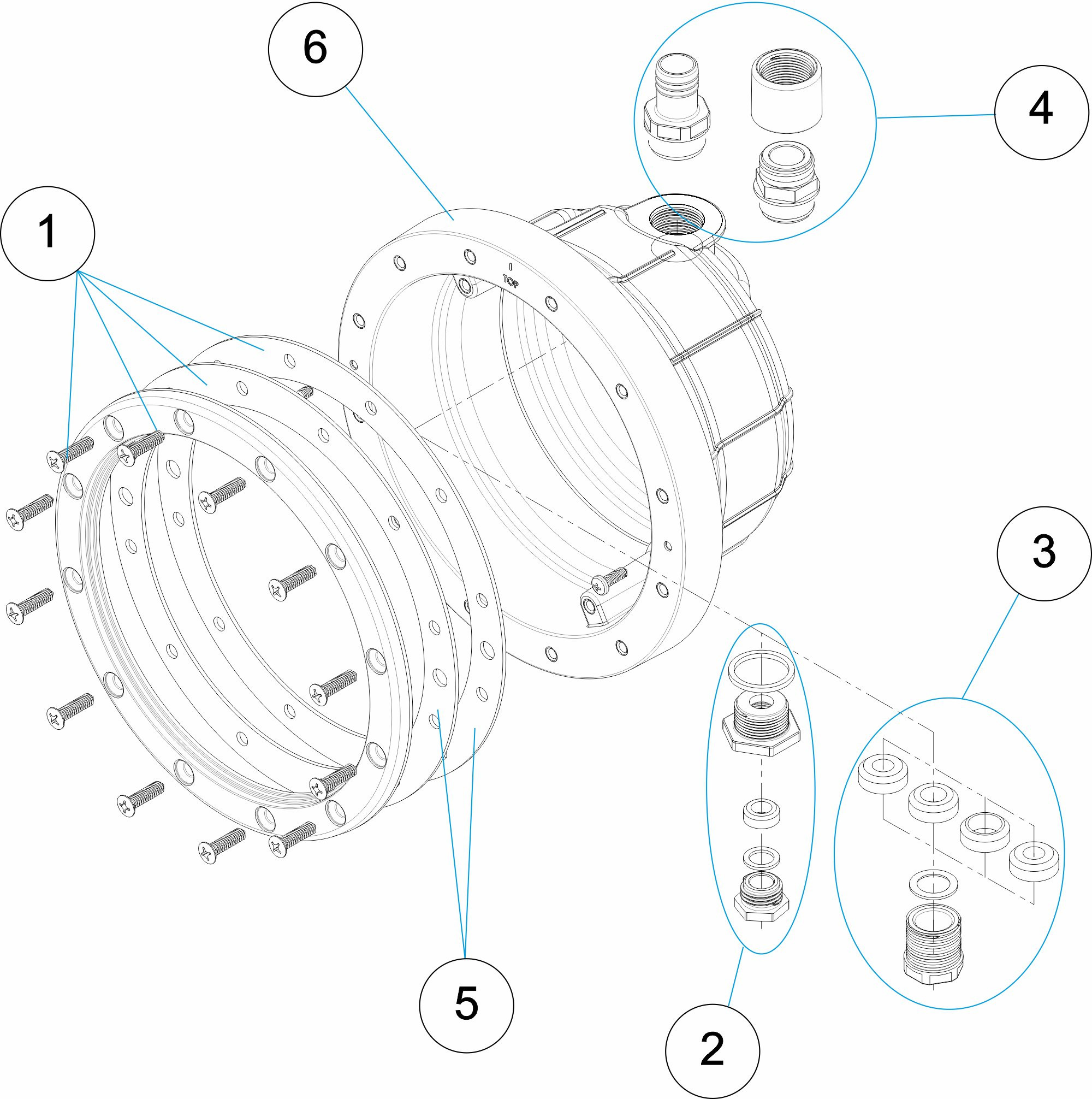 Pièces détachées pour Niche de projecteur autotaraudée et métrique