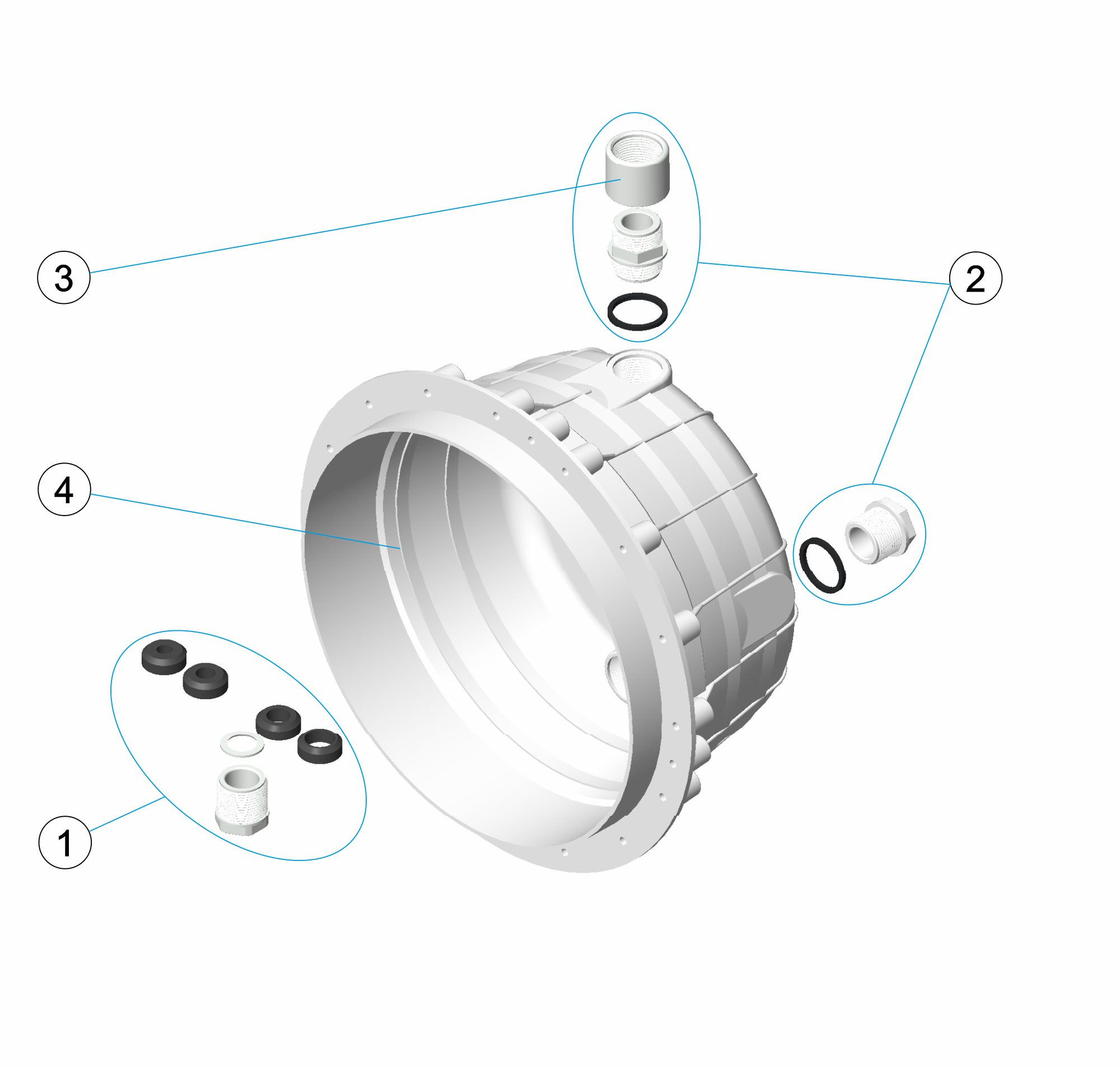 Pièces détachées pour Niche de projecteur STANDARD BETON