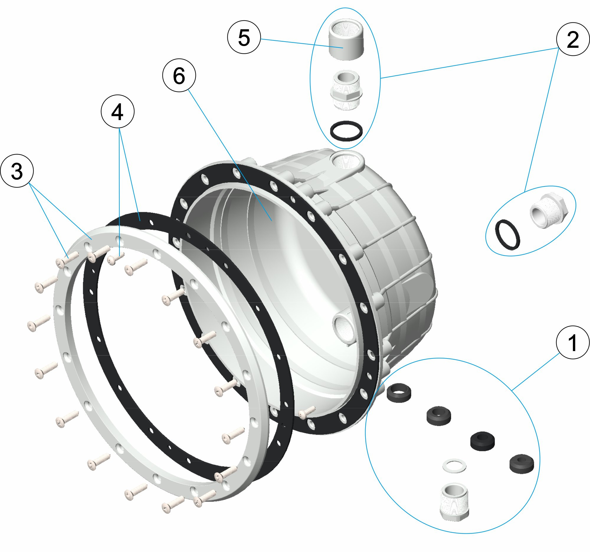 Pièces détachées pour Niche de projecteur STANDARD préfabriqué