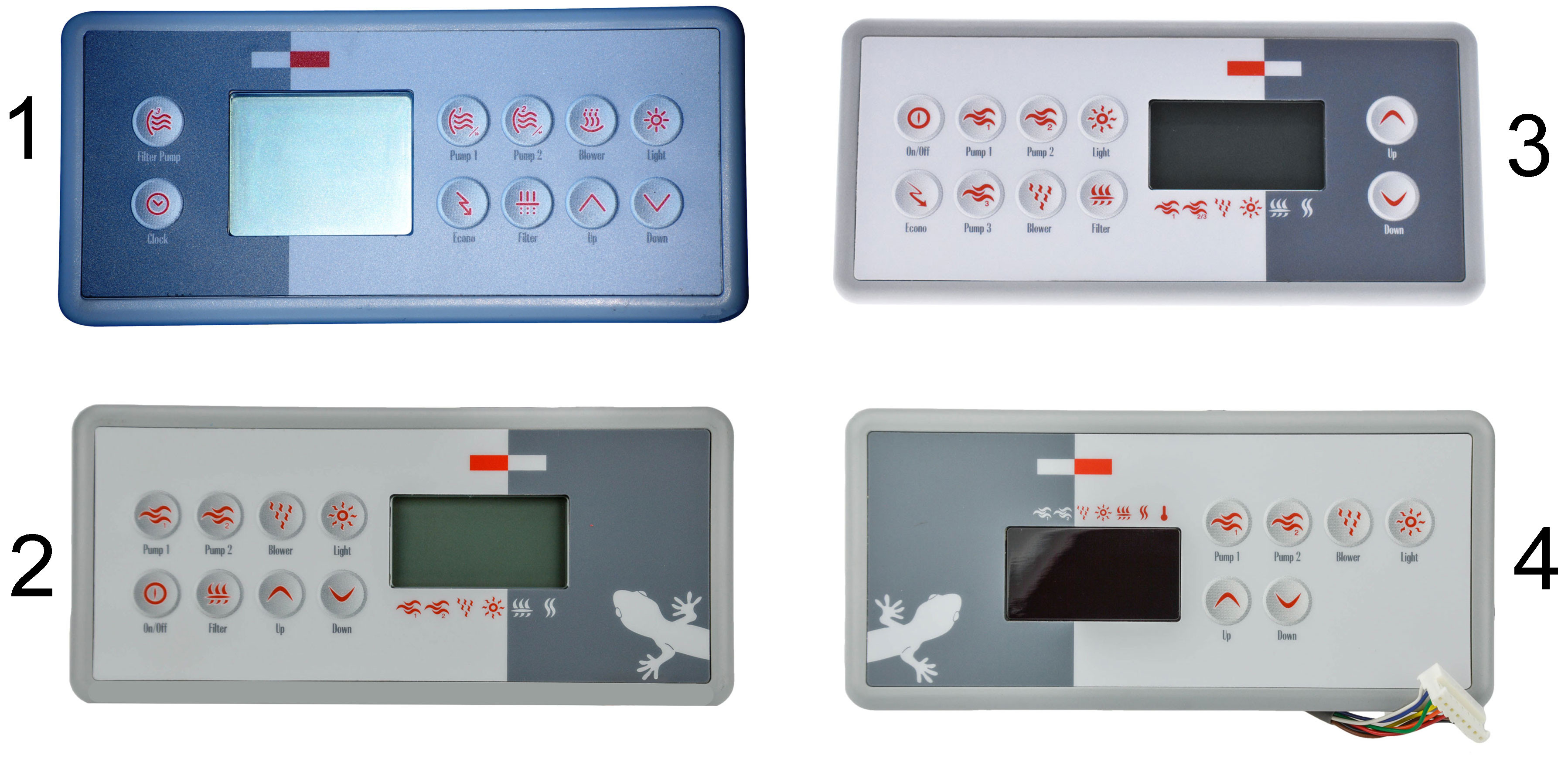 Pièces détachées pour Spas - Panneaux de commande type TSC-4 (K-4), TSC-8 (K-8), TSC-35 (K-35) (GECKO)