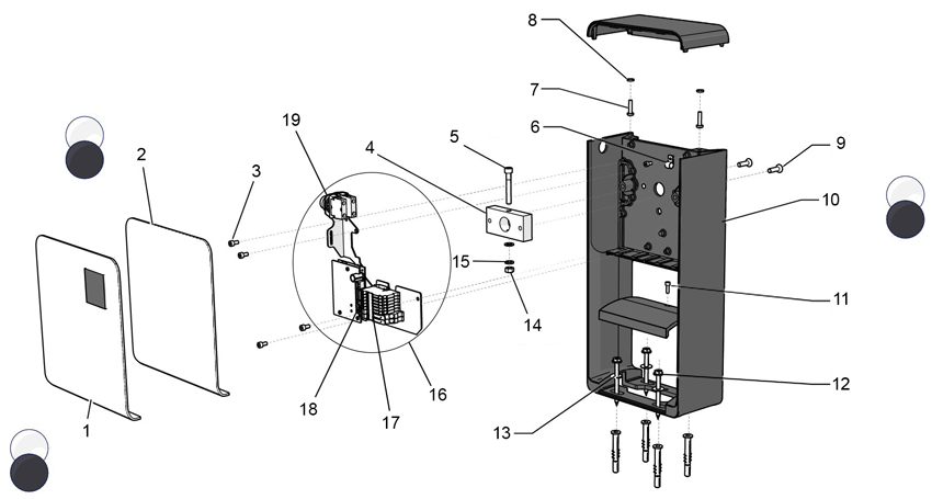 Pièces détachées pour Pied coté moteur OCTEO