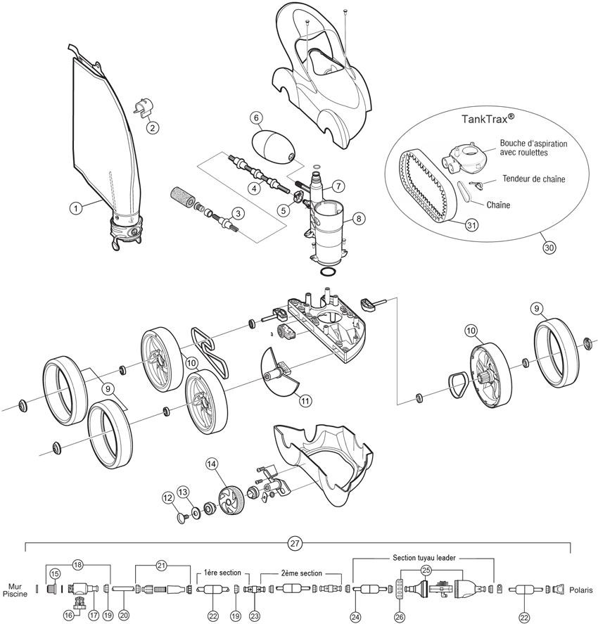 Pièces détachées pour Robot POLARIS BLACK Max