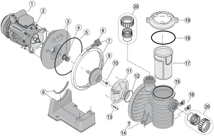 Pièces détachées pour Pompes STA-RITE 5P4R et 5P6R