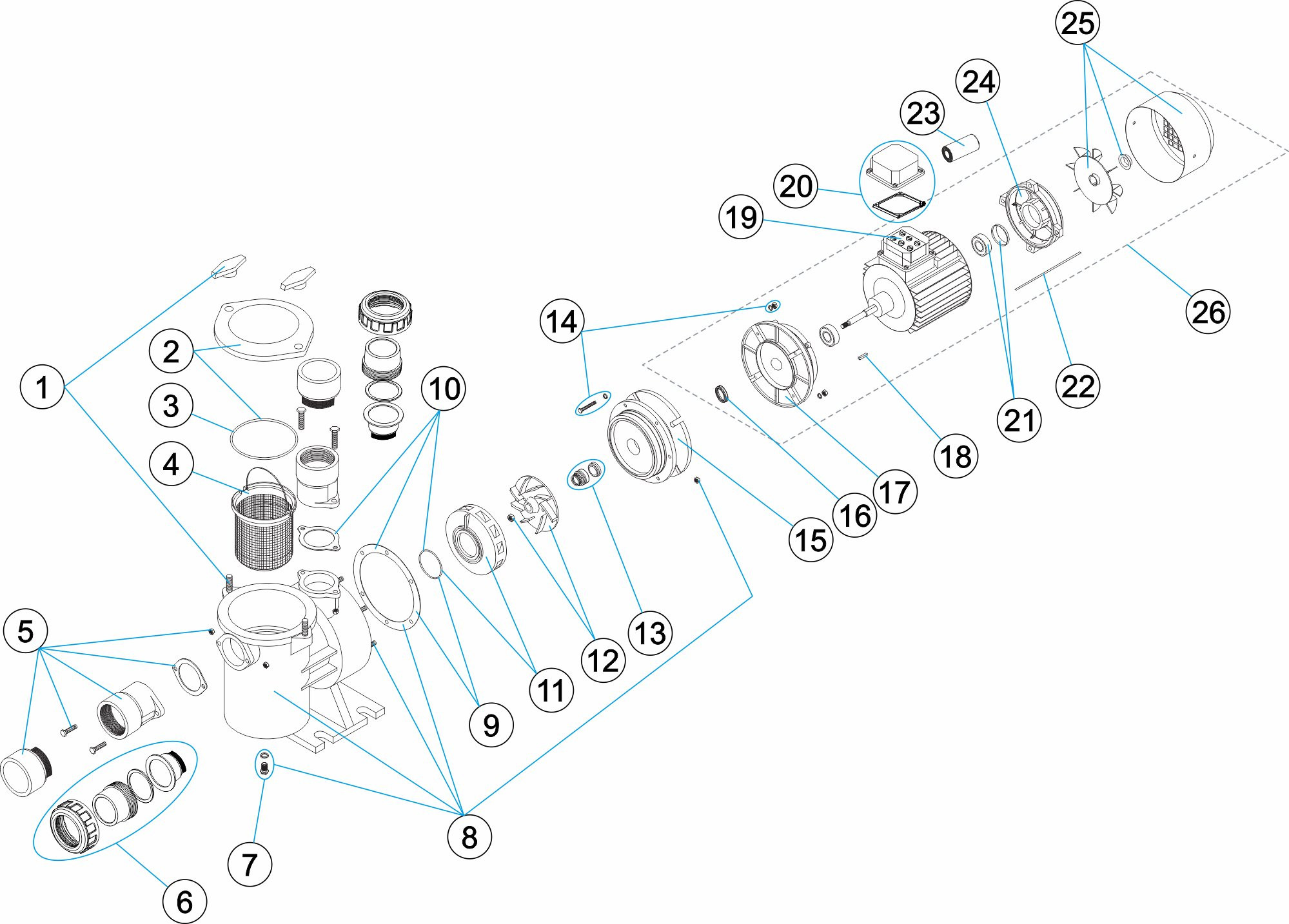 Pièces détachées pour Pompe auto-aspirante ARAL SP-3000