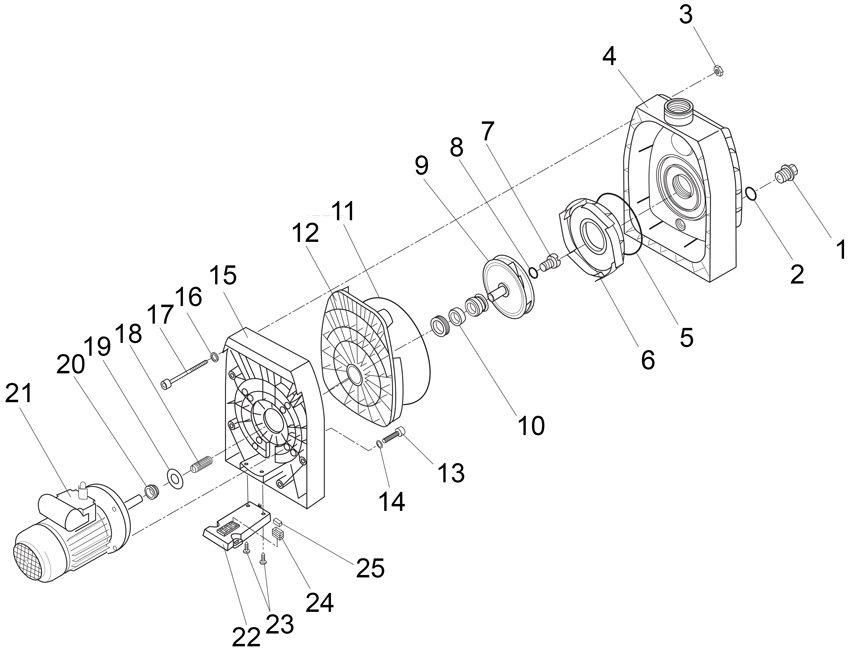 Pièces détachées pour Pompe BADU 43/15, 43/19, 43/21, 43/23, 43/26