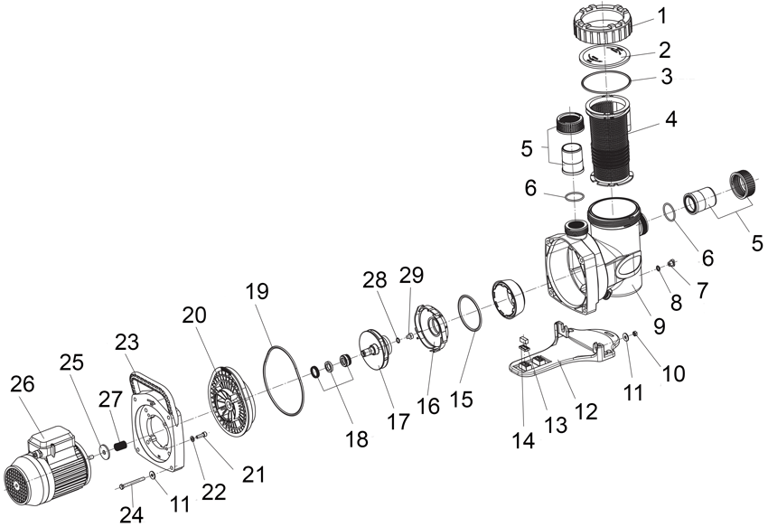 Pièces détachées pour Pompe BADU SUPERPRO 22 à 40