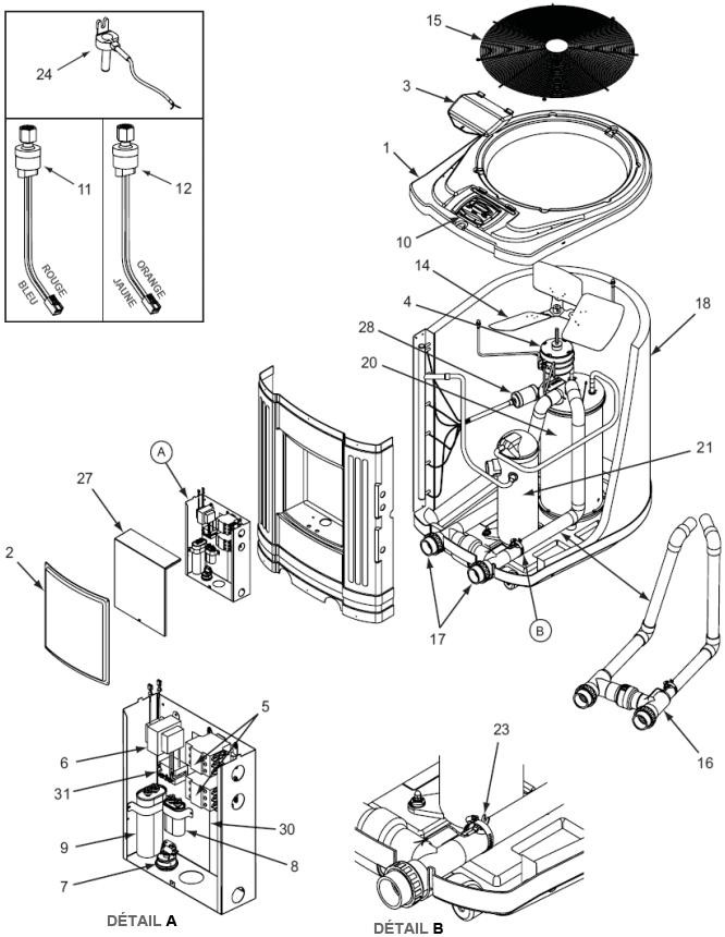 Pièces détachées pour Pompe à Chaleur AIR ENERGY JANDY