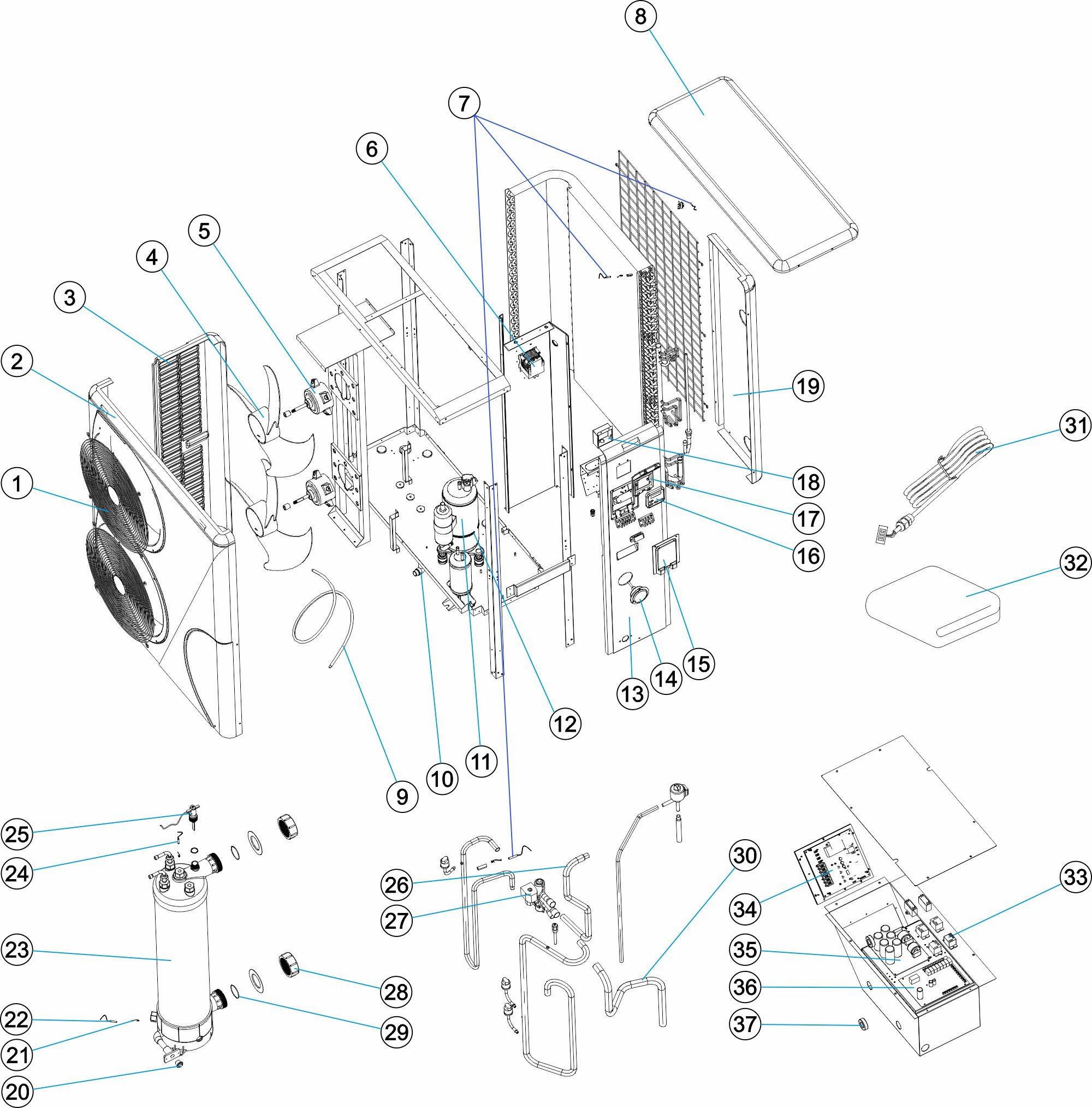Pièces détachées pour Pompe à chaleur PRO ELYO INVERBOOST (2 hélices)
