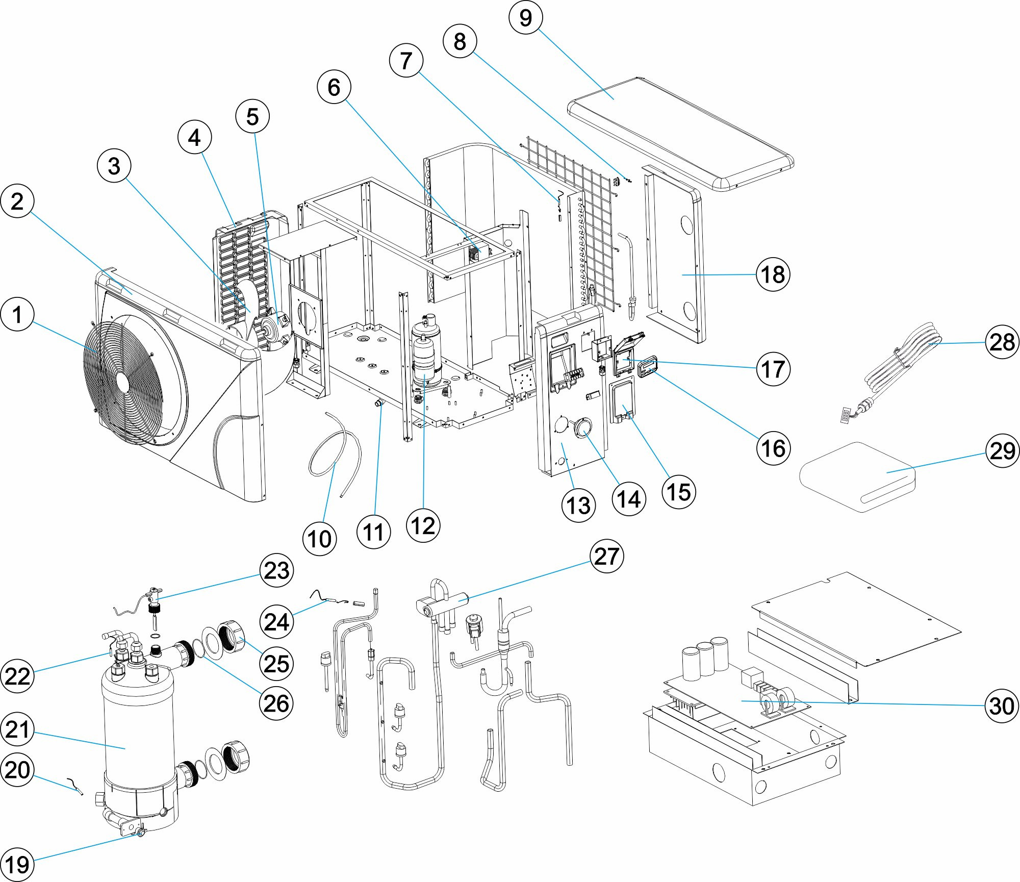 Pièces détachées pour Pompe à chaleur PRO ELYO inverter (1 hélice)