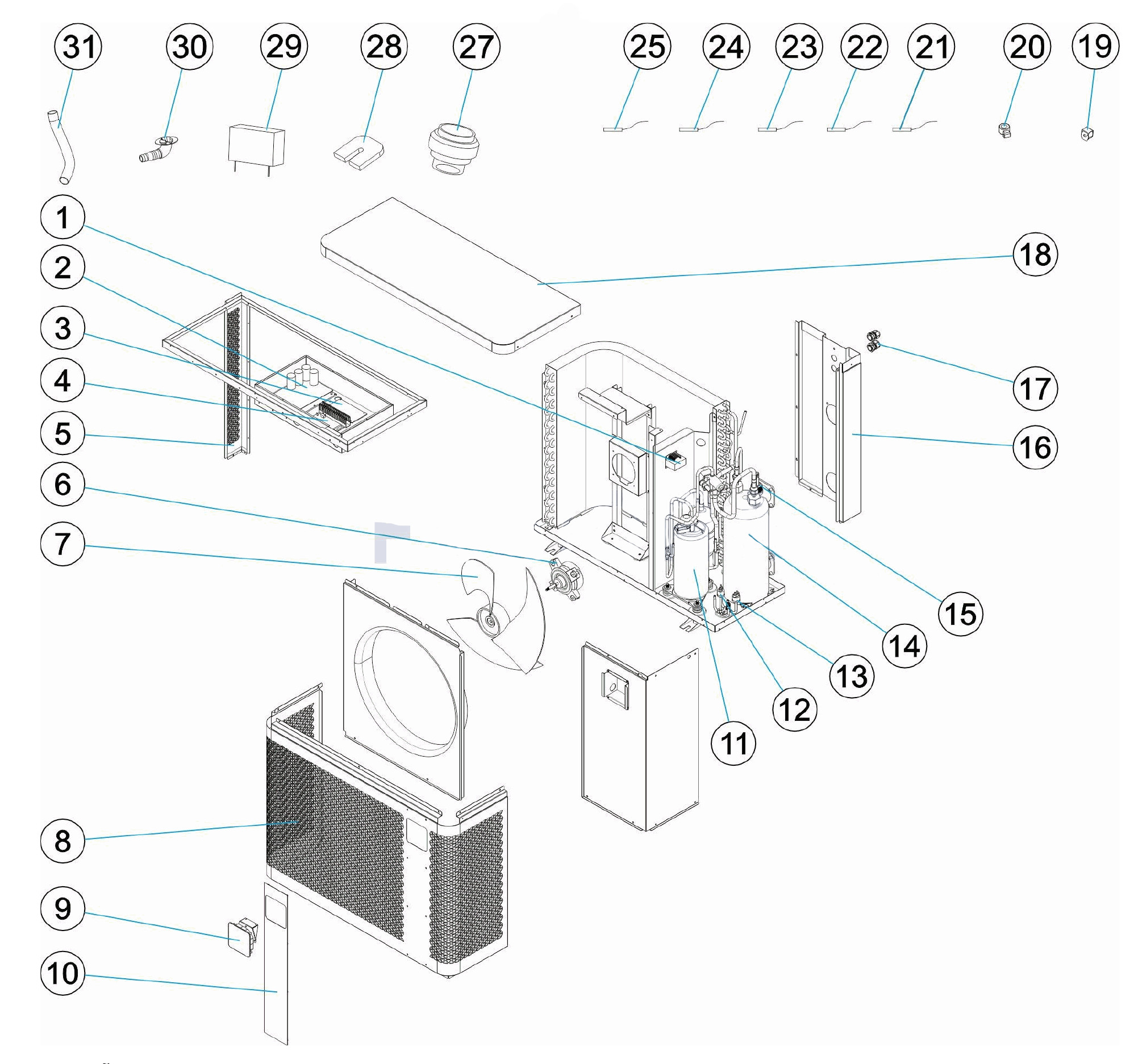 Pièces détachées pour Pompe à chaleur PX25, Z250iQ MD9, MD12