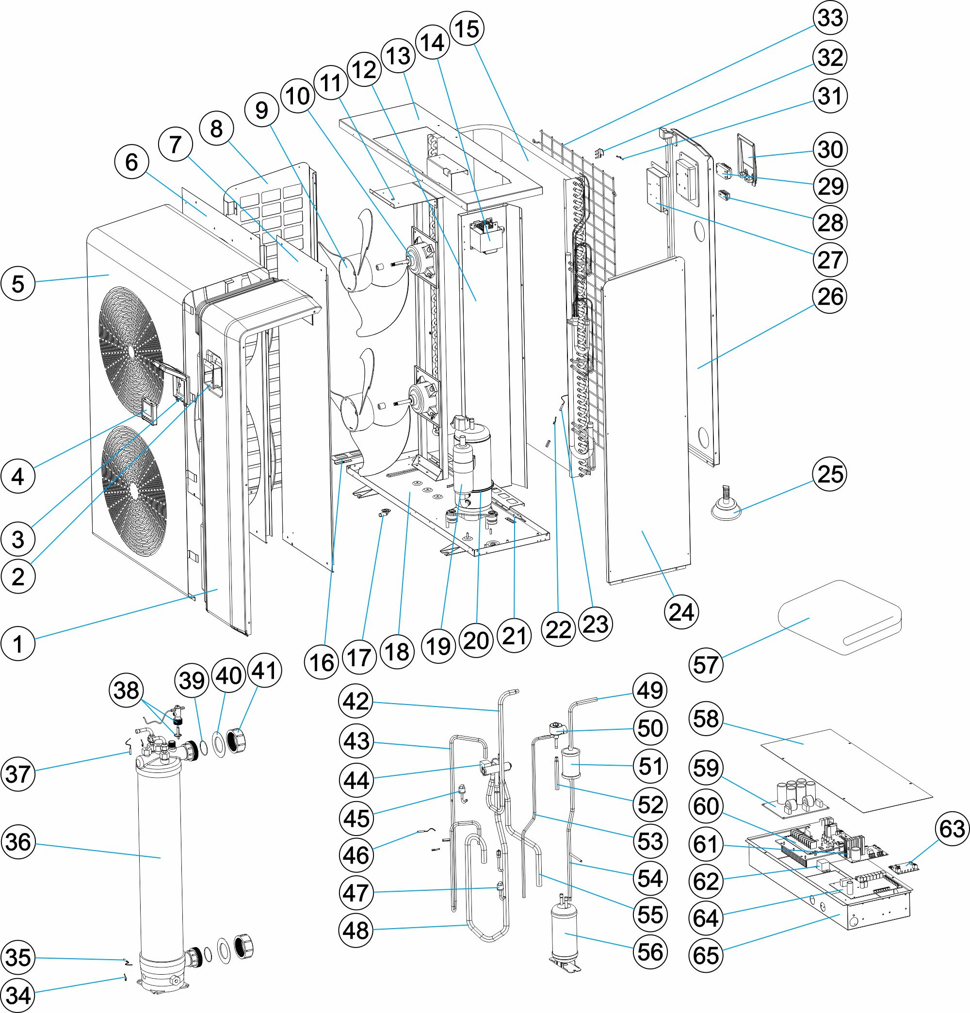 Pièces détachées pour Pompe à chaleur PX50 (2 hélices)