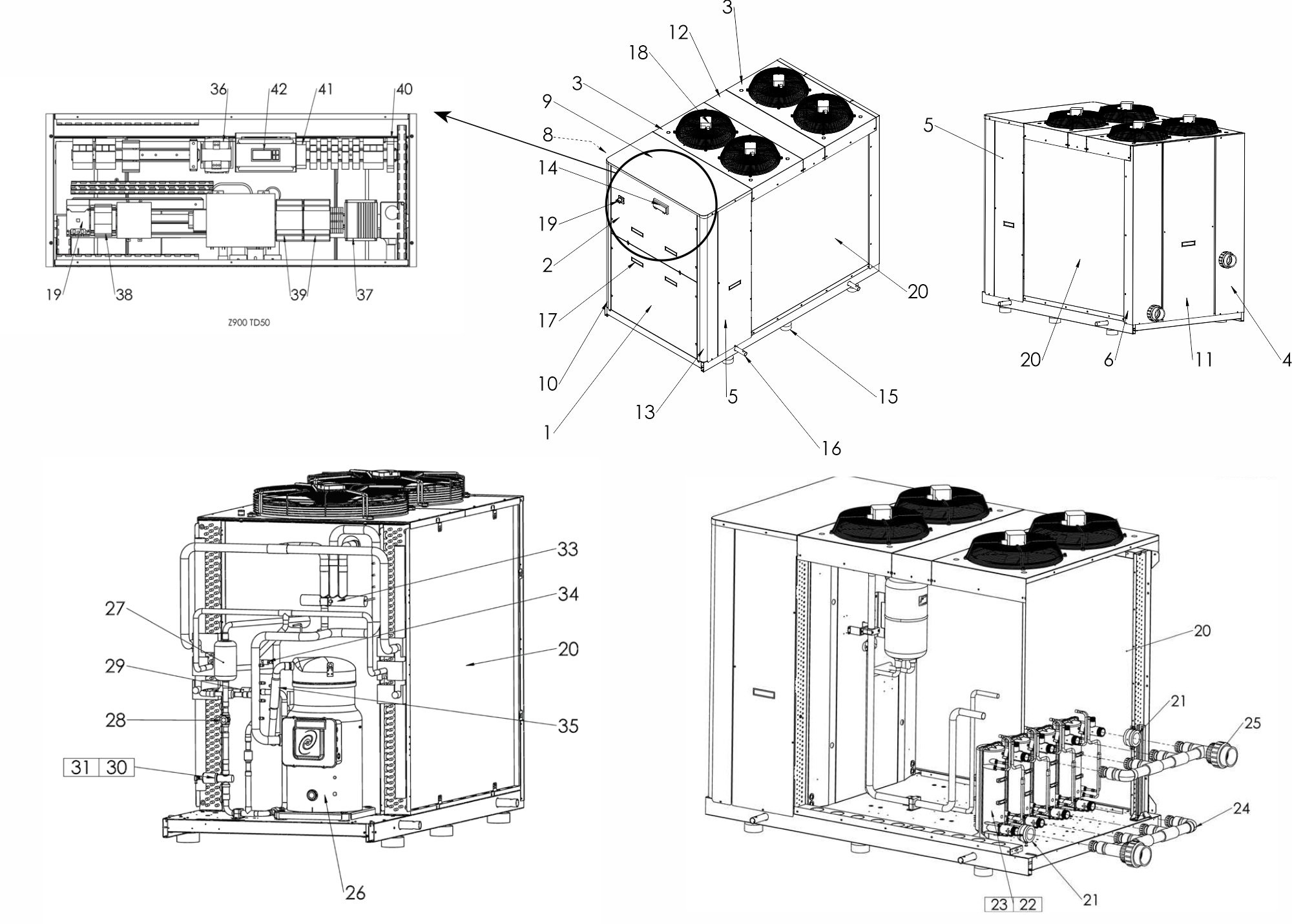 Pièces détachées pour Pompe à chaleur Z900
