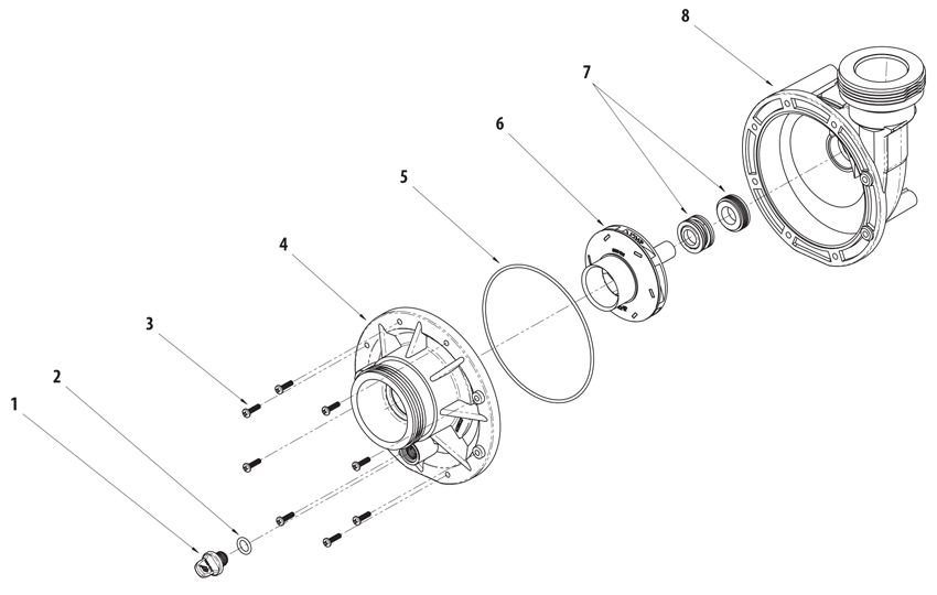 Pièces détachées pour Pompe de spa HI-FLO II