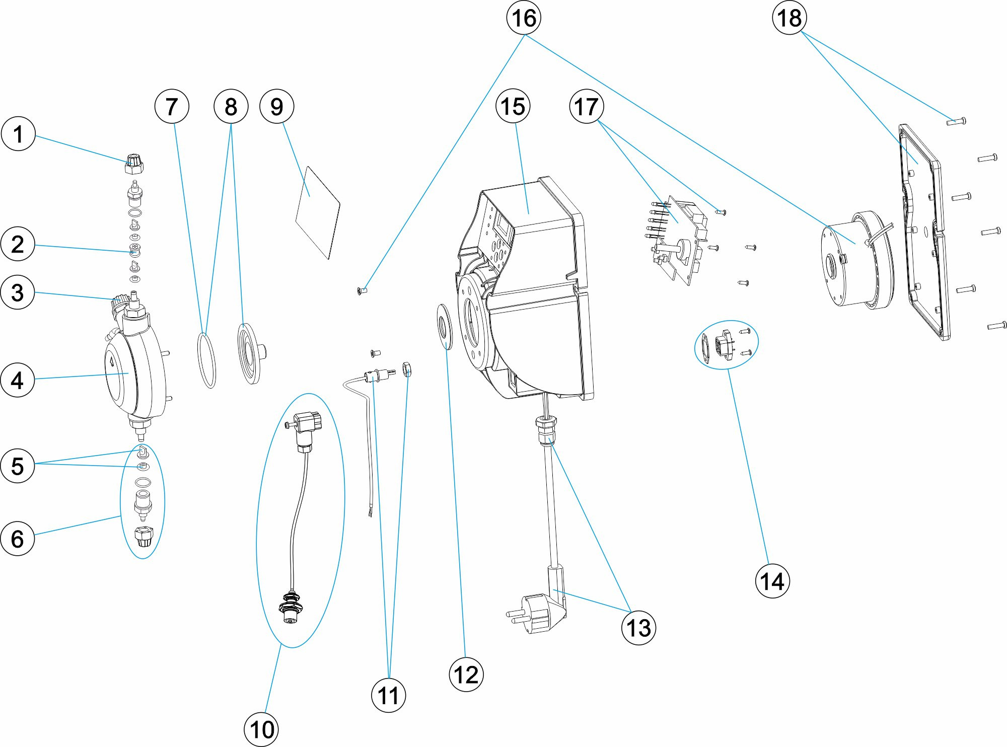 Pièces détachées pour Pompe doseuse CLASS COMBI pH/Rx