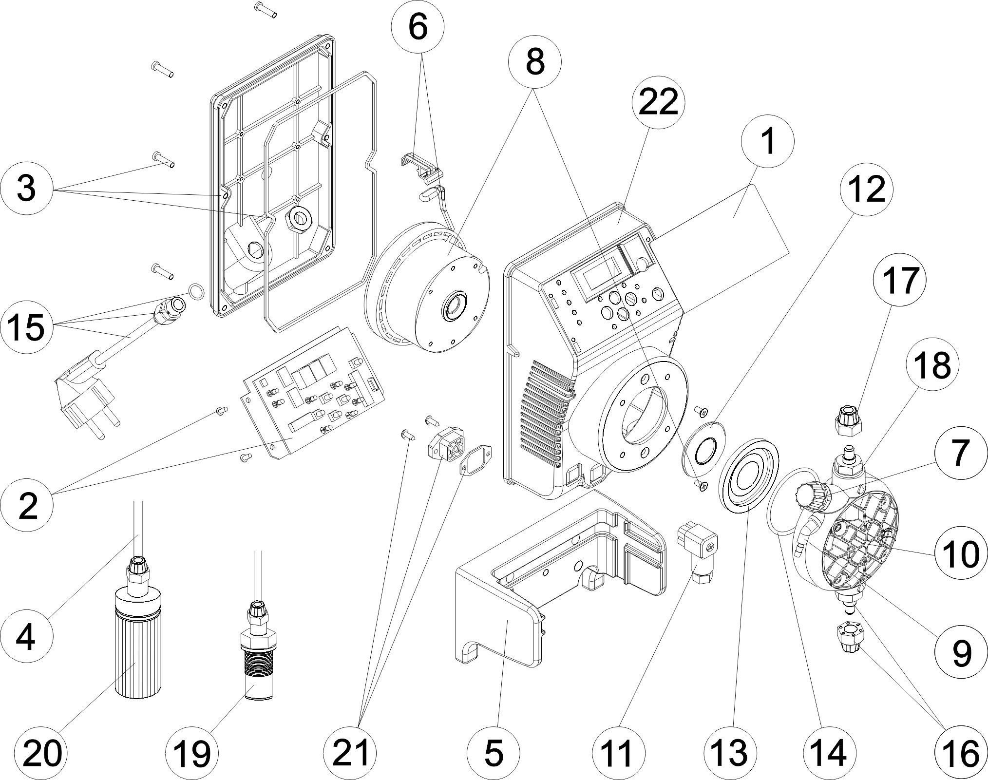 Pièces détachées pour Pompes doseuses EXACTUS manuelle proportionnelle cc/m