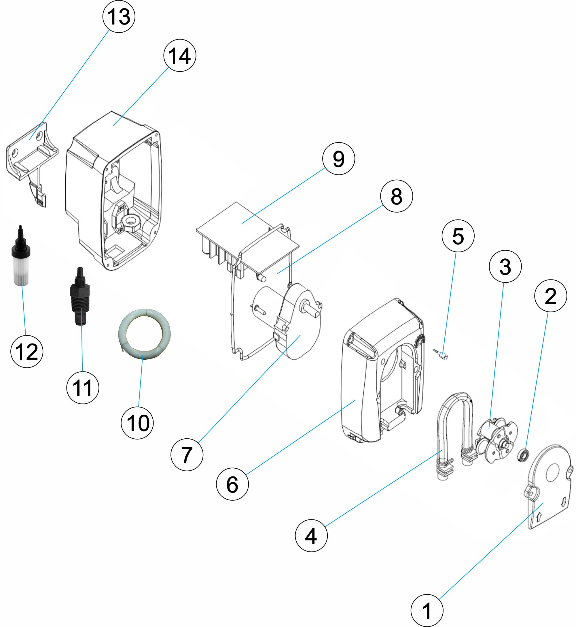 Pièces détachées pour Pompe péristaltique 4l/h 3bar - 12l/h 1bar