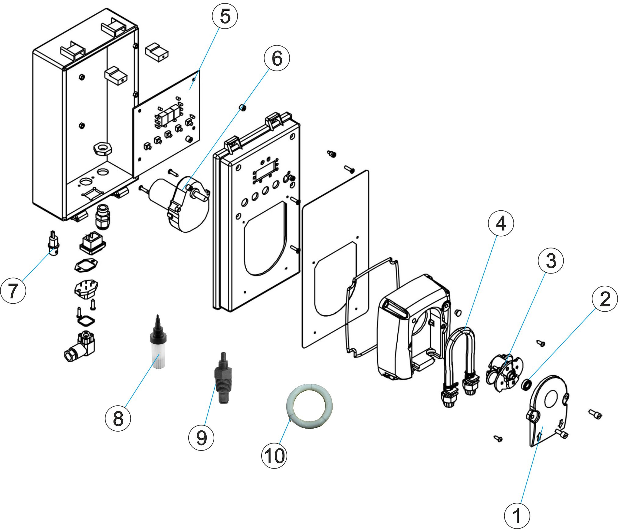 Pièces détachées pour Pompe péristaltique Astral pH-RX 2-2 110/240v