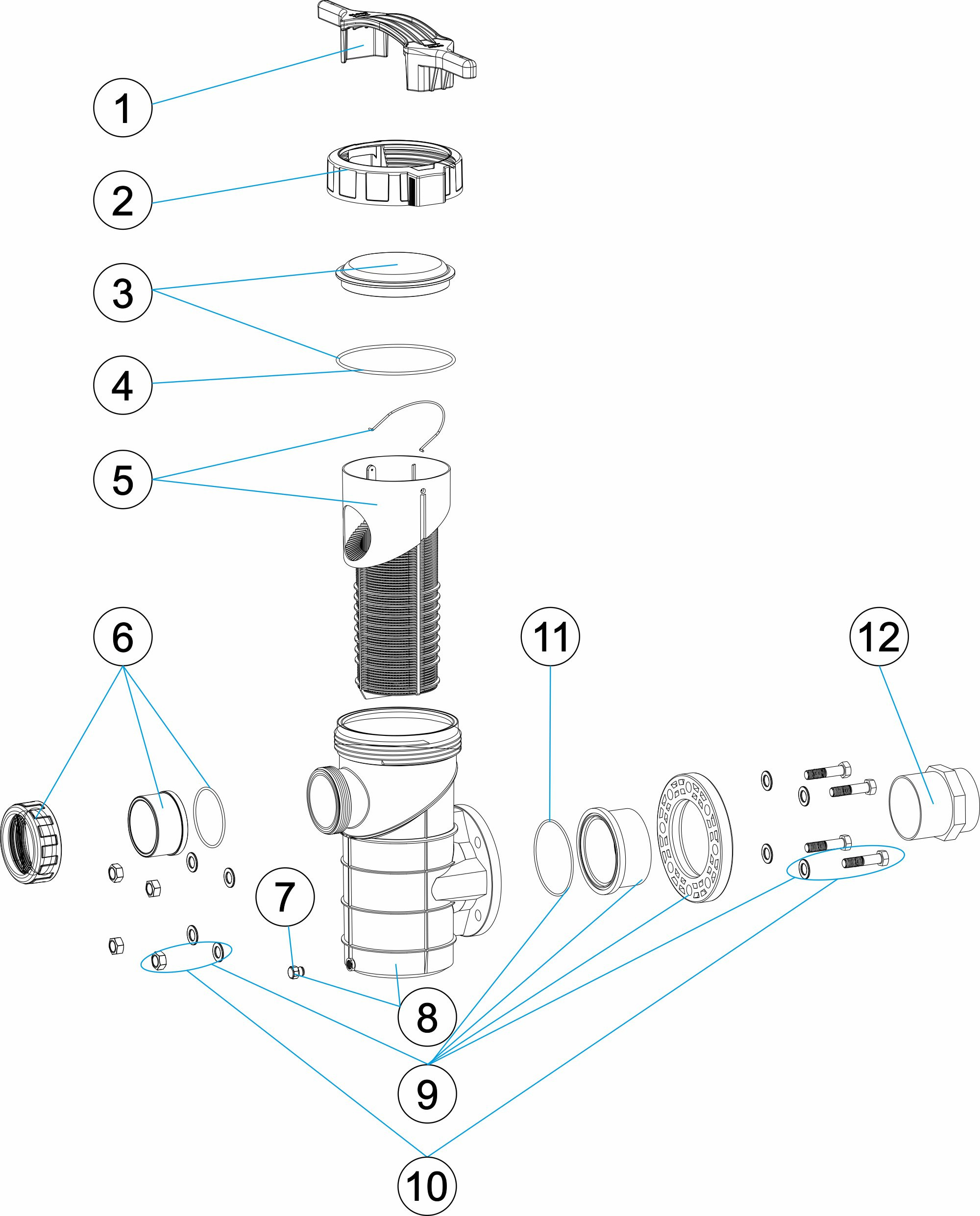 Pièces détachées pour Préfiltre 8L