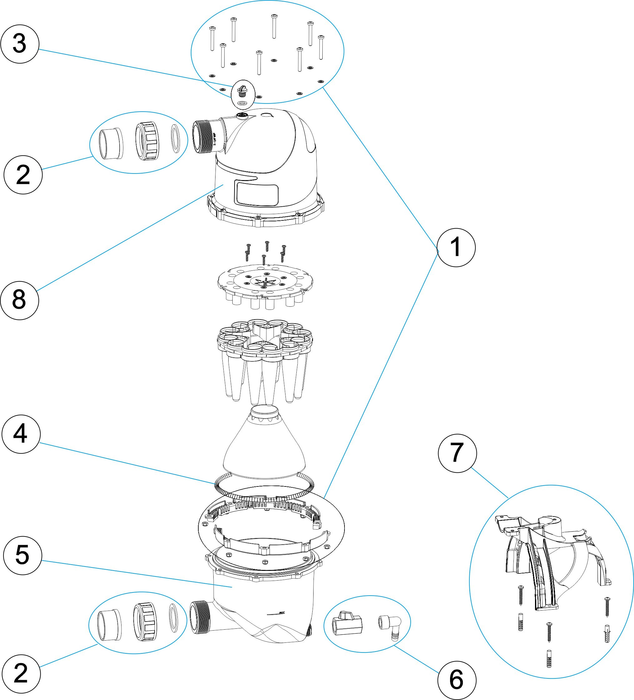 Pièces détachées pour Préfiltre HYDROSPIN COMPACT (MA)