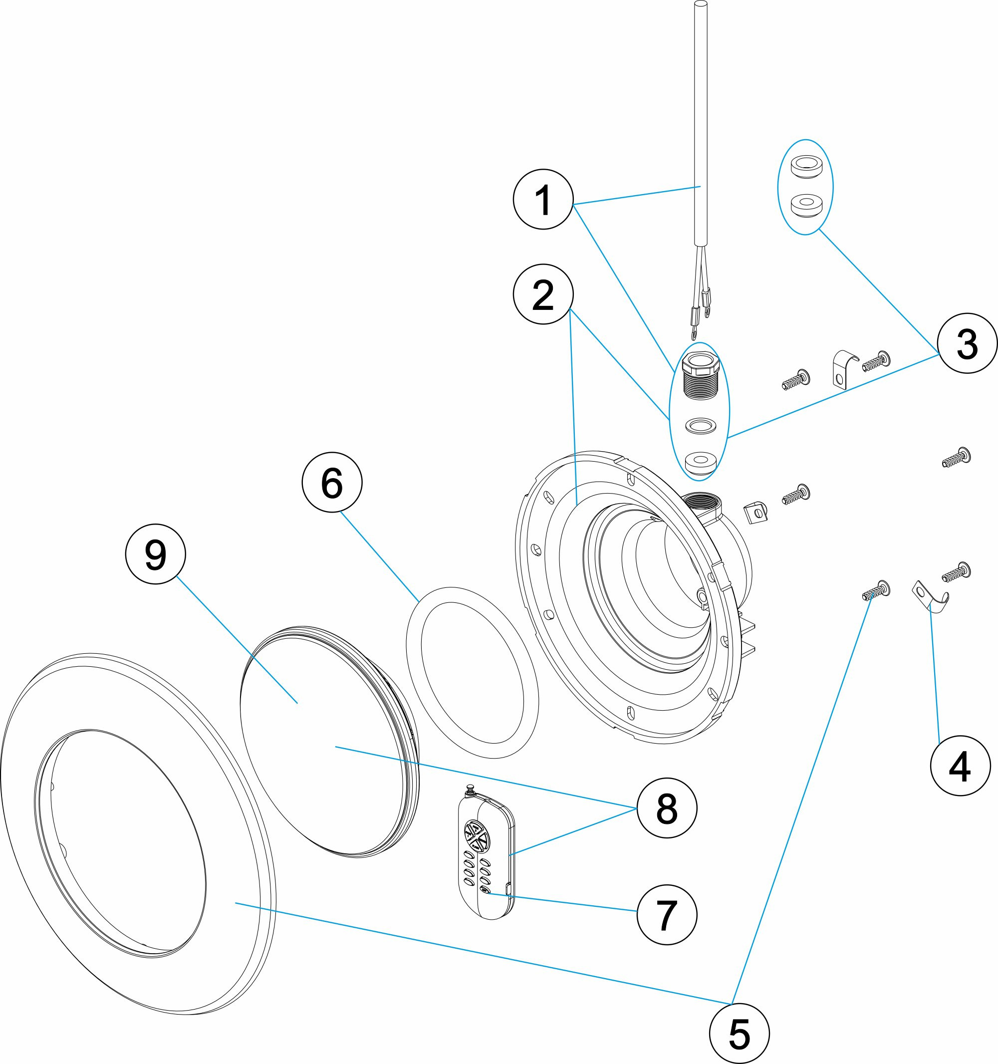Pièces détachées pour Projecteur AQUASPHERE LED PAR56