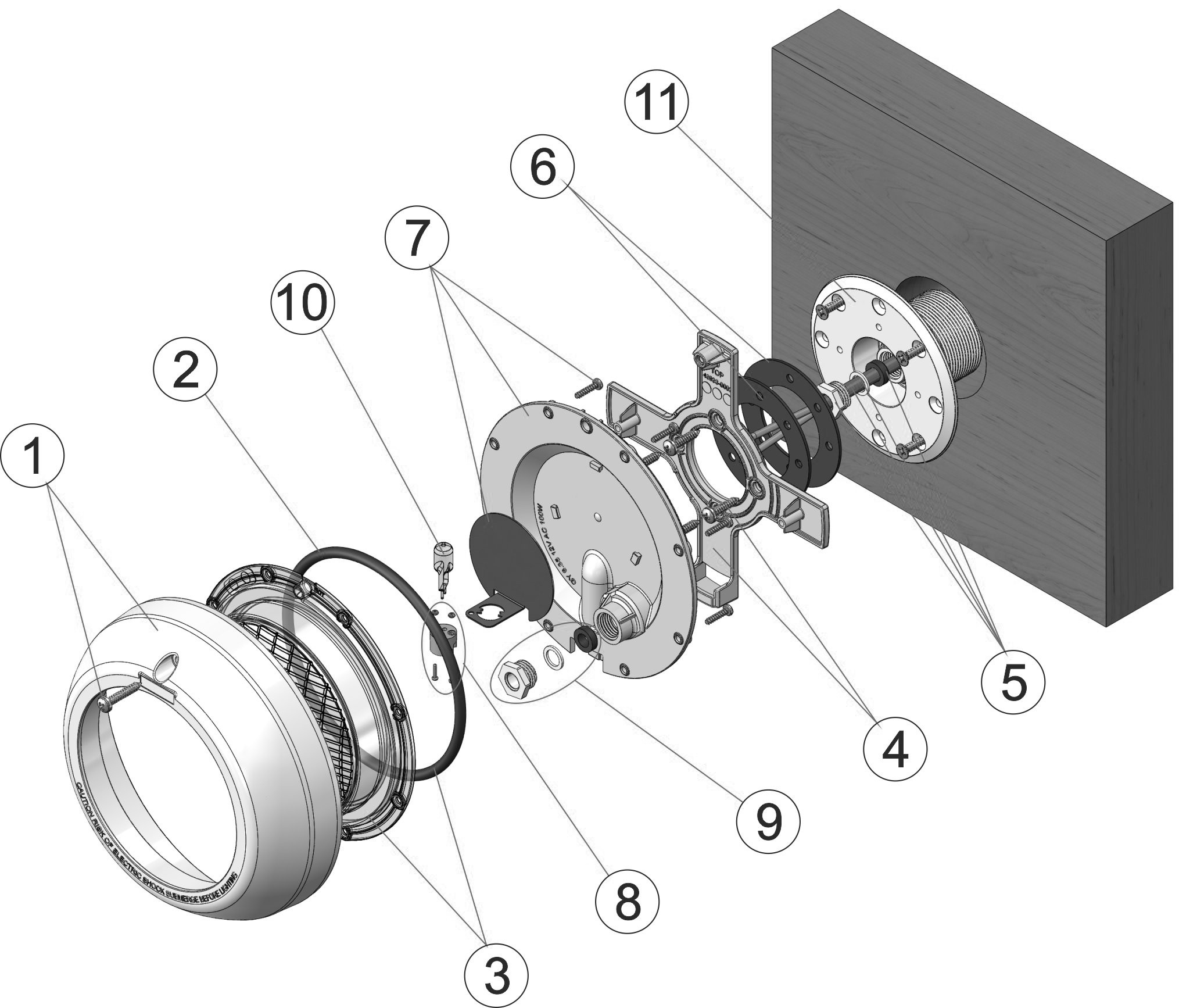 Pièces détachées pour Projecteur avec embout passe-câbles