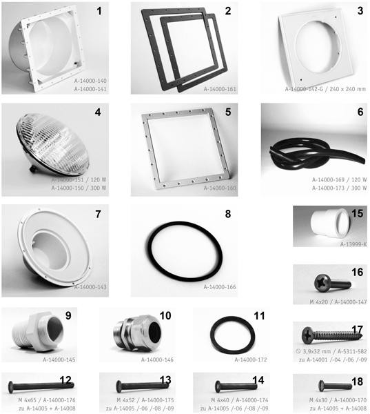 Pièces détachées pour Projecteur CARRÉ 120W-300W