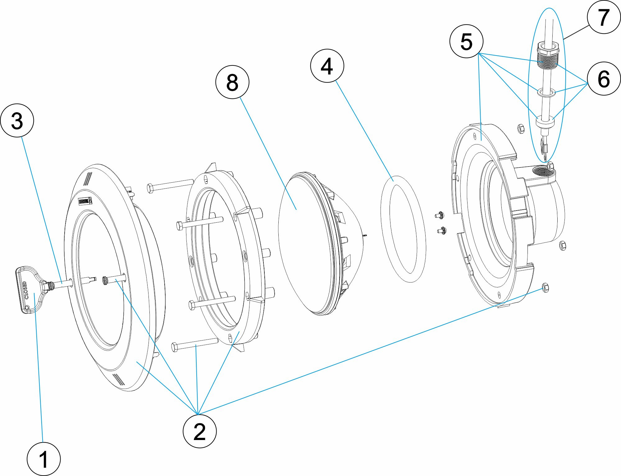 Pièces détachées pour Projecteur LED PAR56 RGB/BLANC