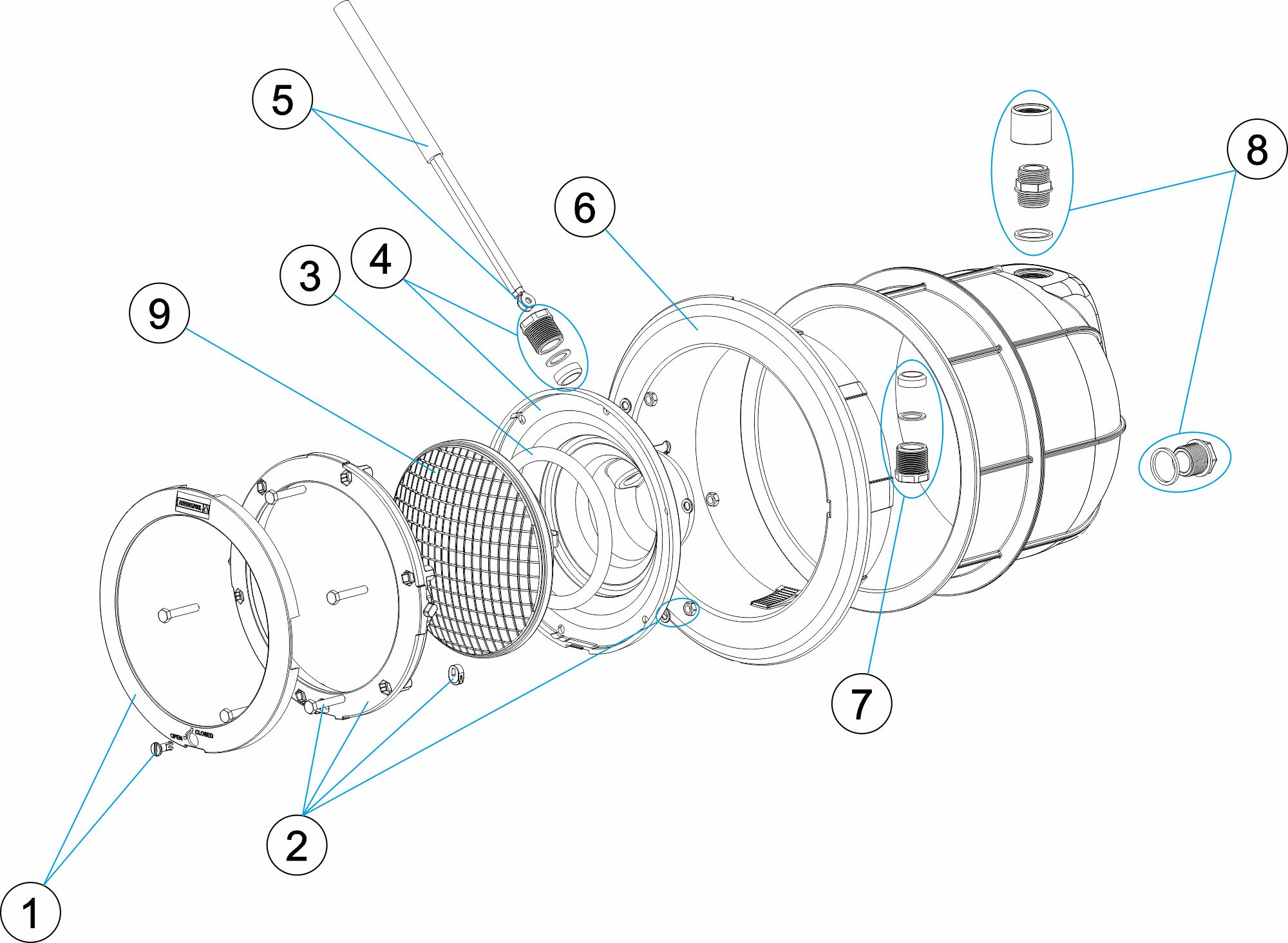 Pièces détachées pour Projecteur orientable BETON
