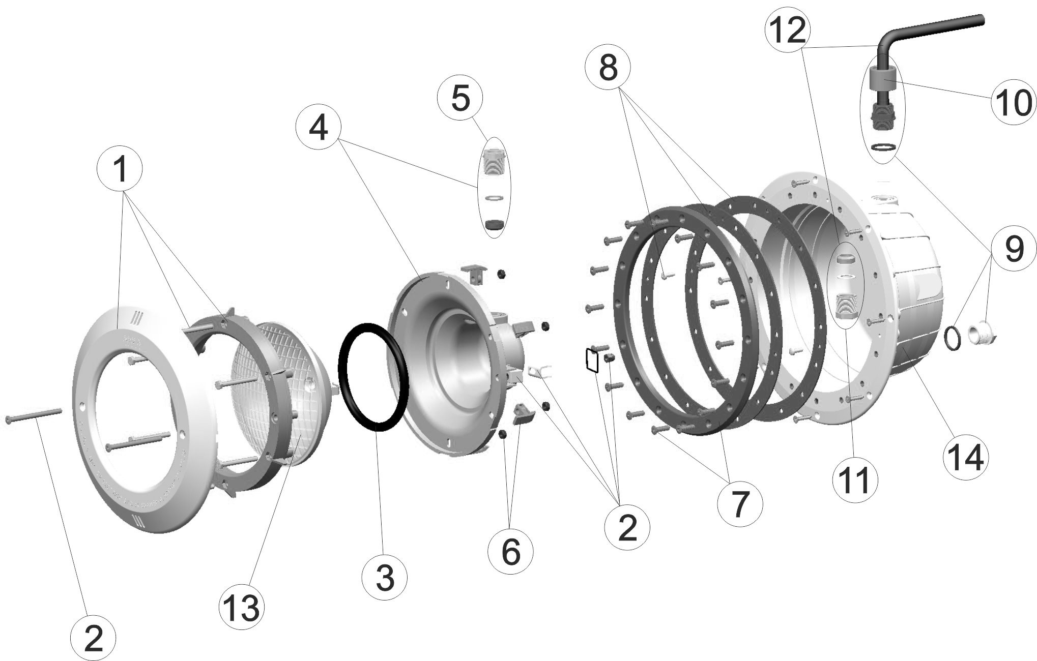 Pièces détachées pour Projecteur STANDARD avec inserts PRÉFABRIQUÉ