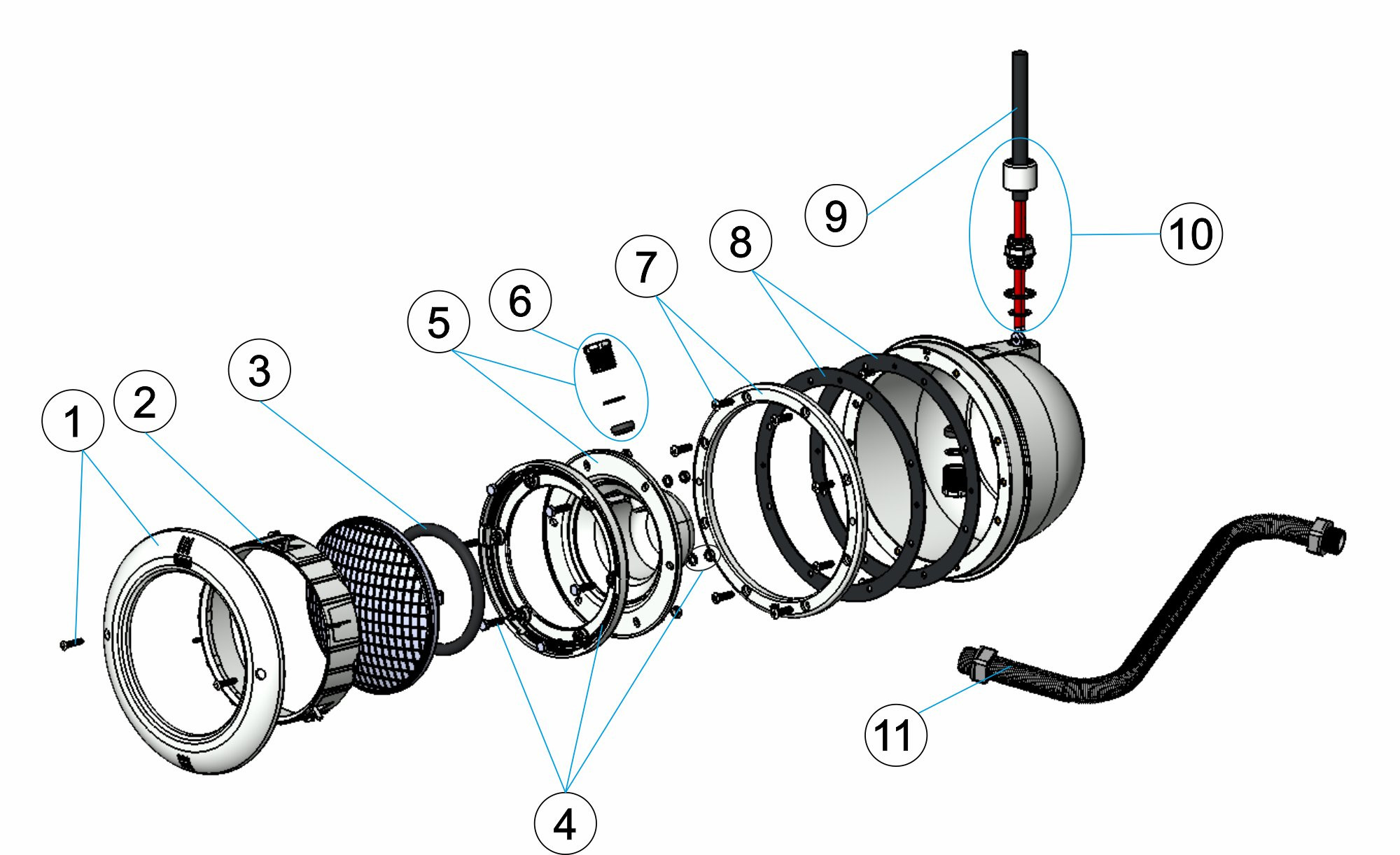 Pièces détachées pour Projecteur SWIM-TEC