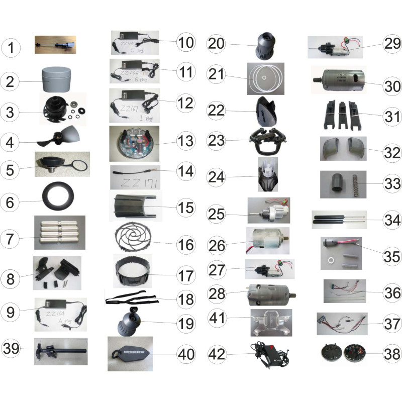 Pièces détachées pour Propulseur aquatique RS1, RS2, RS3