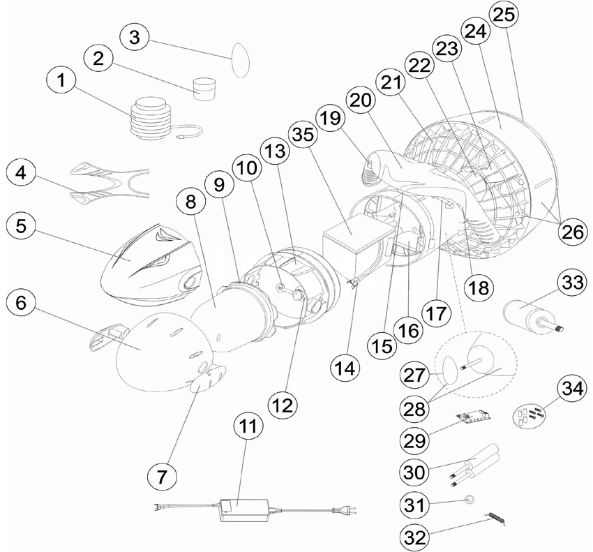 Pièces détachées pour Propulseur MARINE 200 - 250 - 280 - 300