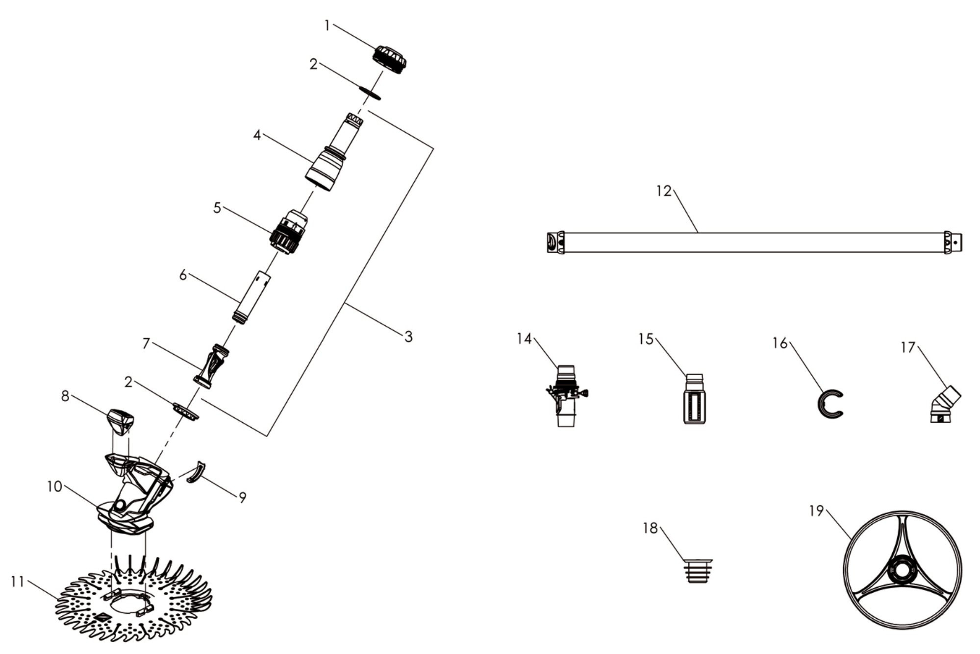 Pièces détachées pour Robot hydraulique Zodiac R3