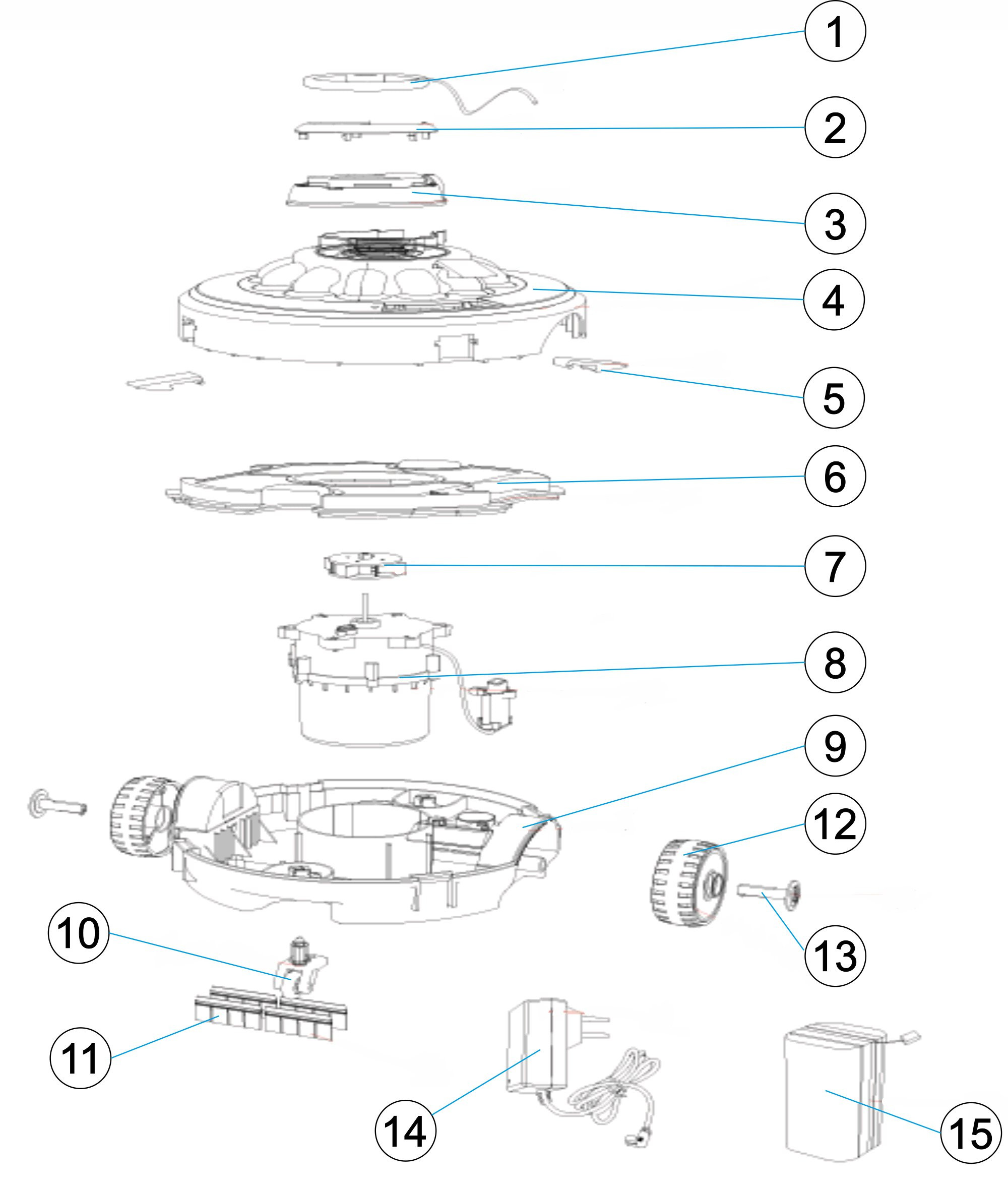 Pièces détachées pour Robot Gré RBR60 Wet Runner - batterie rechargeable