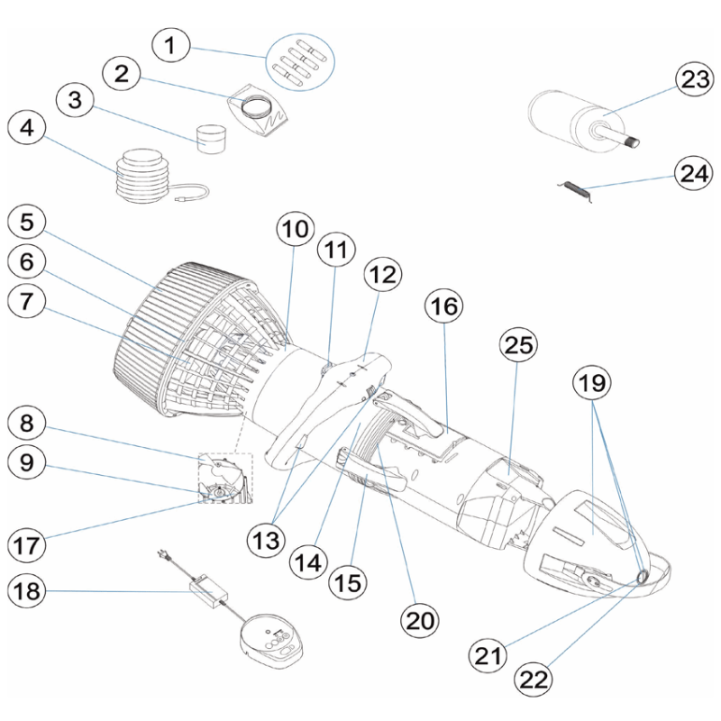 Pièces détachées pour Seascooter 275L