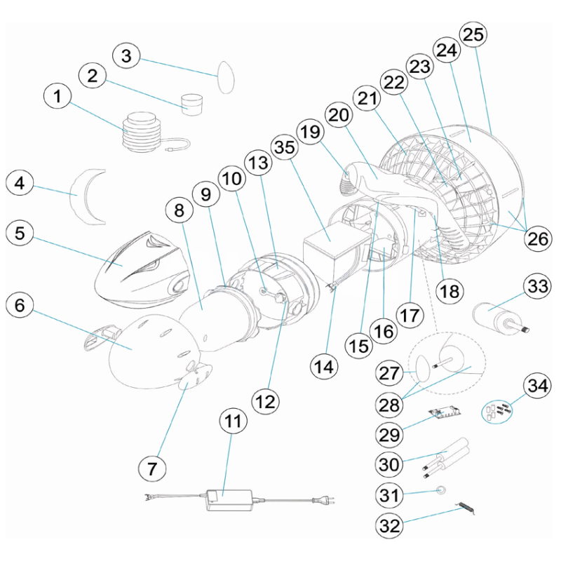 Pièces détachées pour Seascooter RDS 250 - 280 - 300