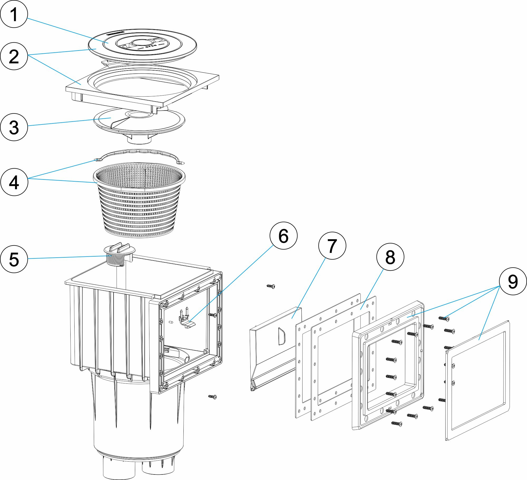 Pièces détachées pour Skimmer MINI 250 m/m