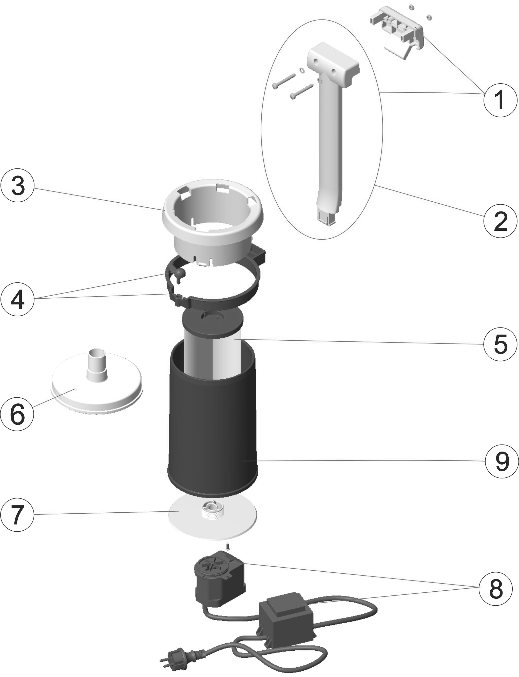 Pièces détachées pour Skimmer flottant 2000 et 4000 L/h piscine tôle